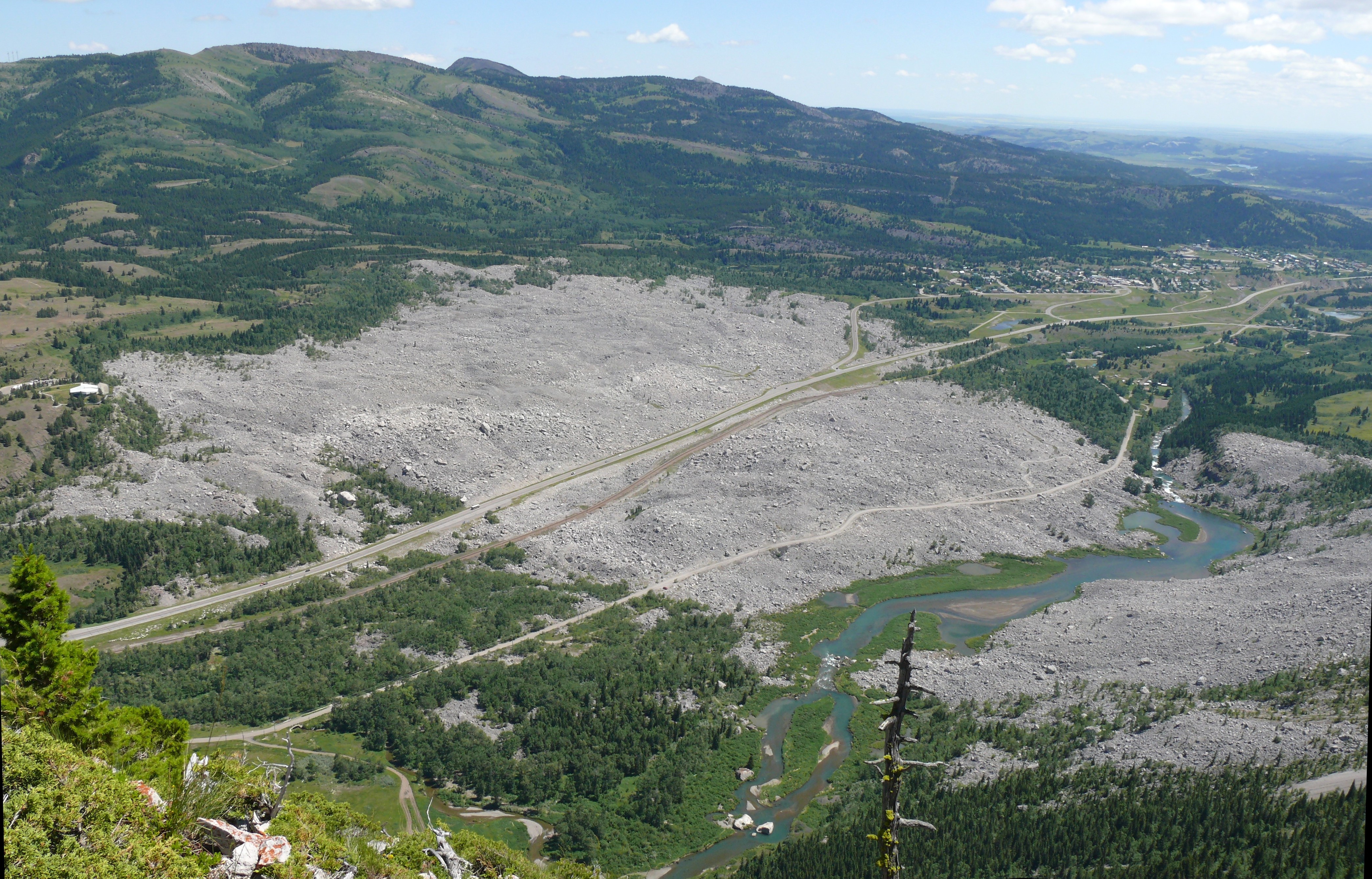 Frank Slide from NW flank of Turtle Mountain.