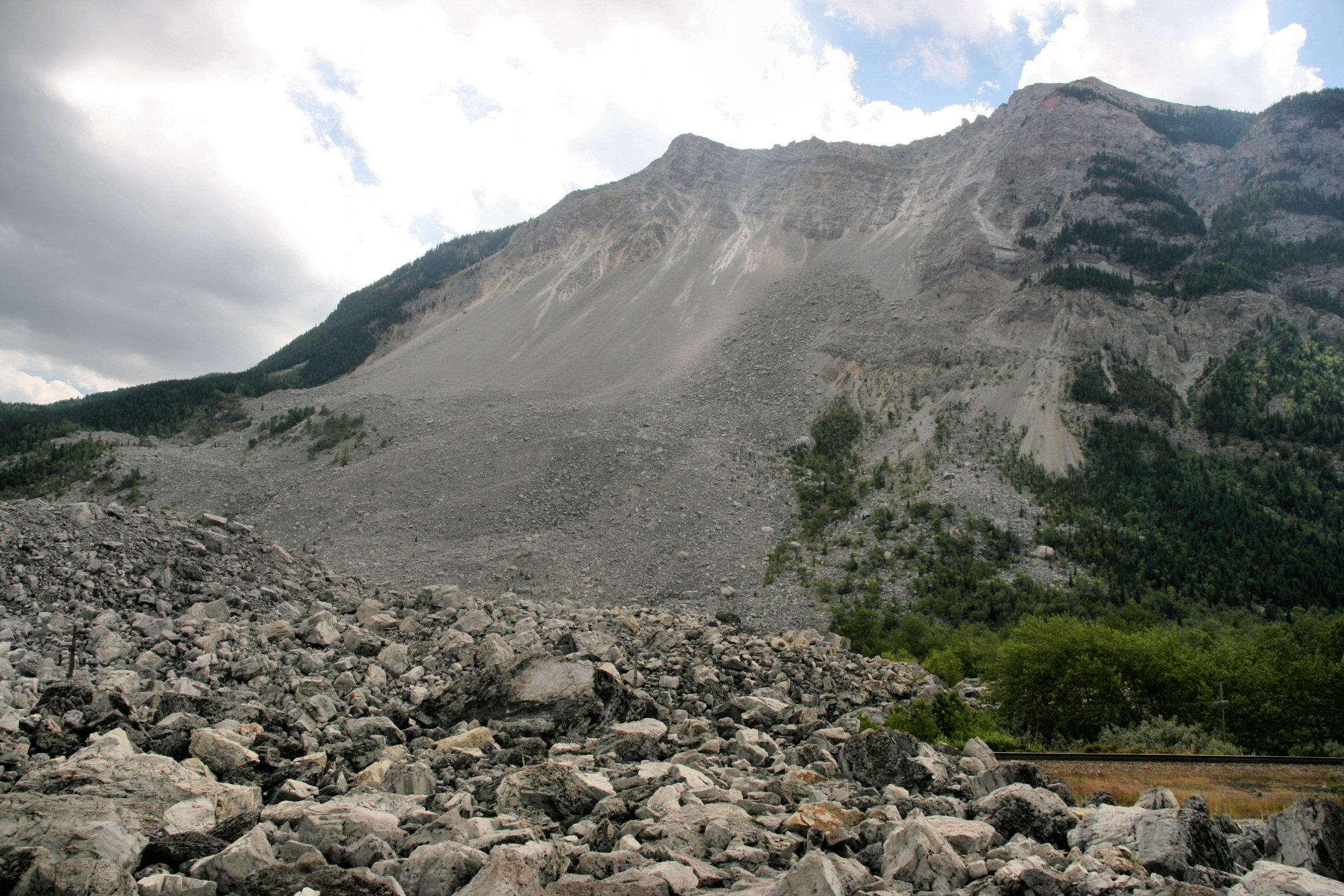 Frank Slide - natural landslide area in Frank, Alberta, Canada.