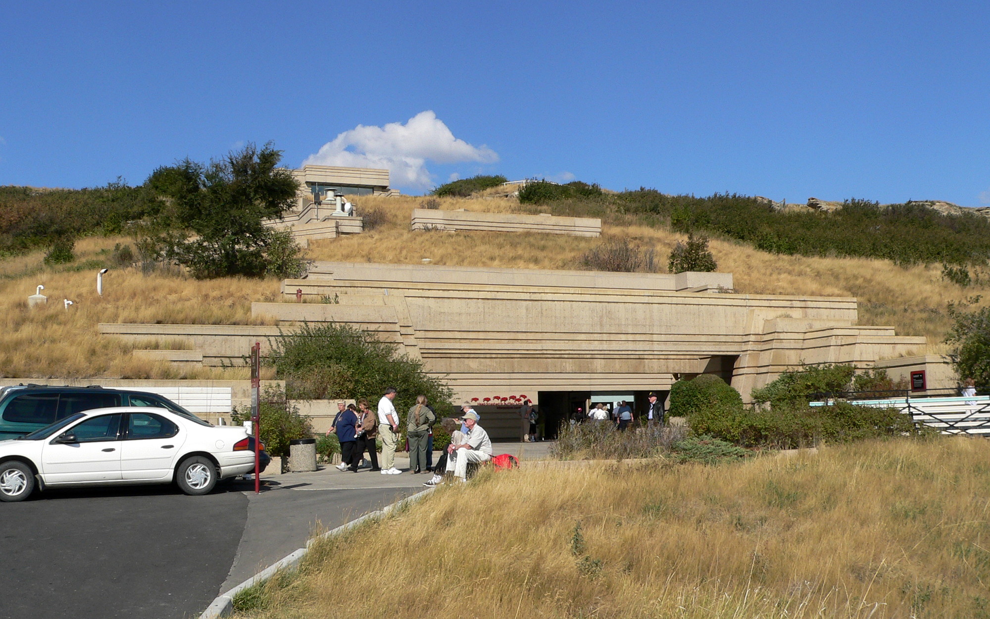 The interpretive center and museum at Head-Smashed-In Buffalo Jump, a World Heritage Site in Alberta, Canada.Photo taken with a Panasonic Lumix DMC-FZ20.