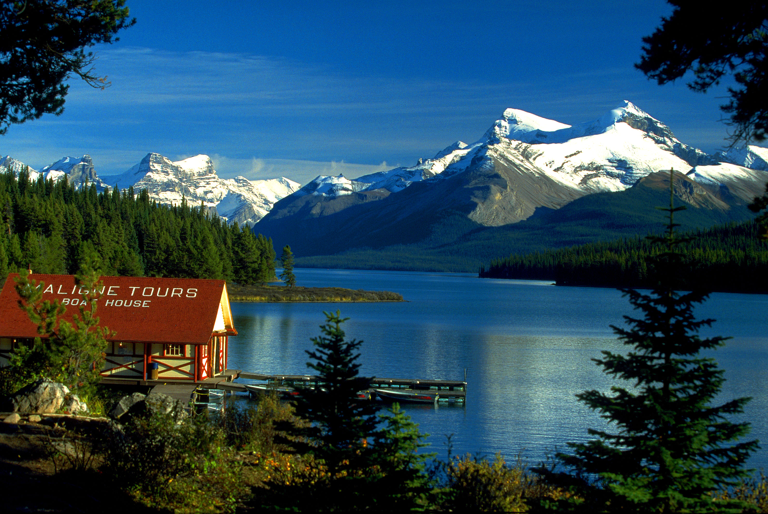 Boat House, Maligne Lake, Jasper National Park, Alberta, Canada