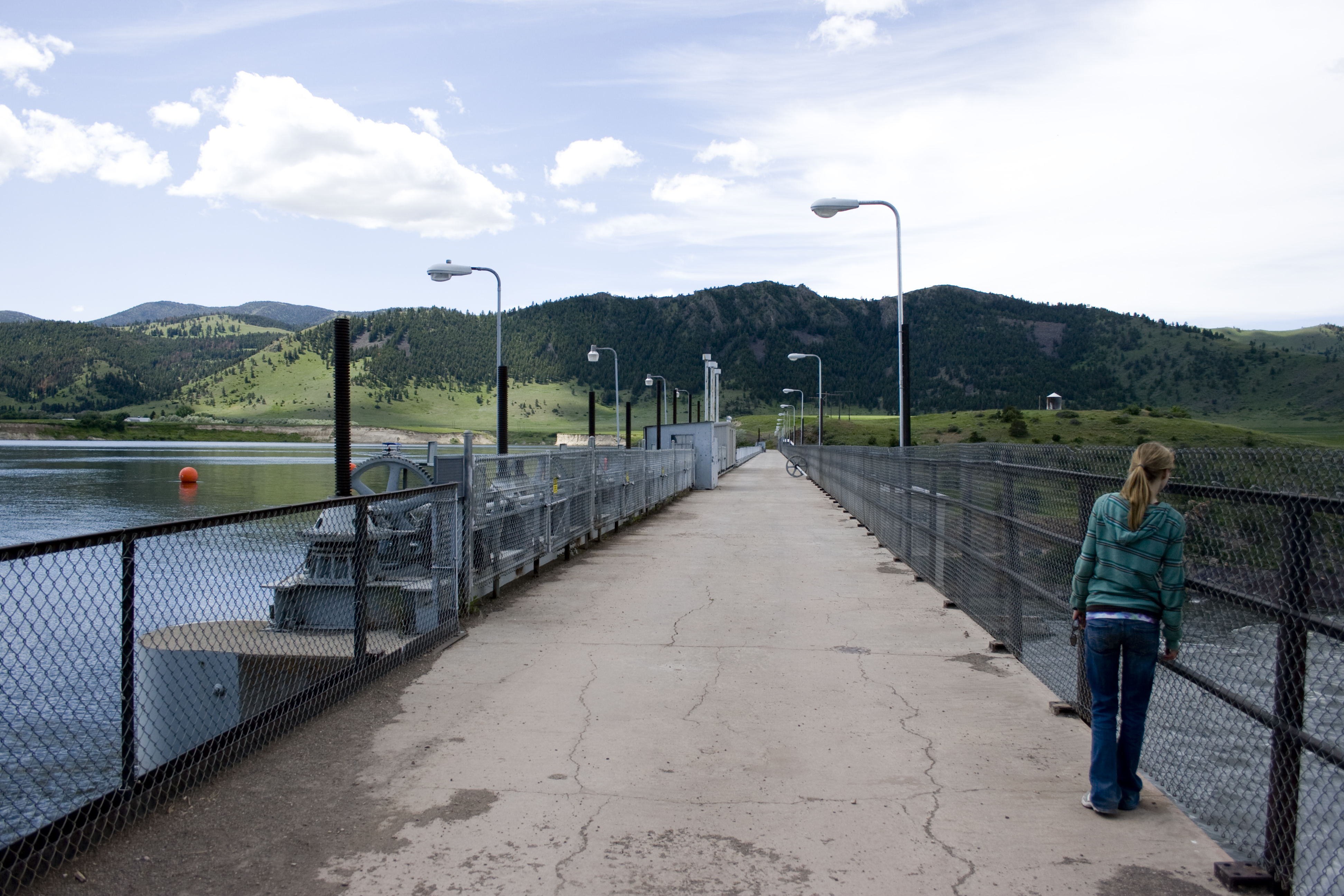 Holter Dam hydroelectric straight gravity dam on the Missouri River.