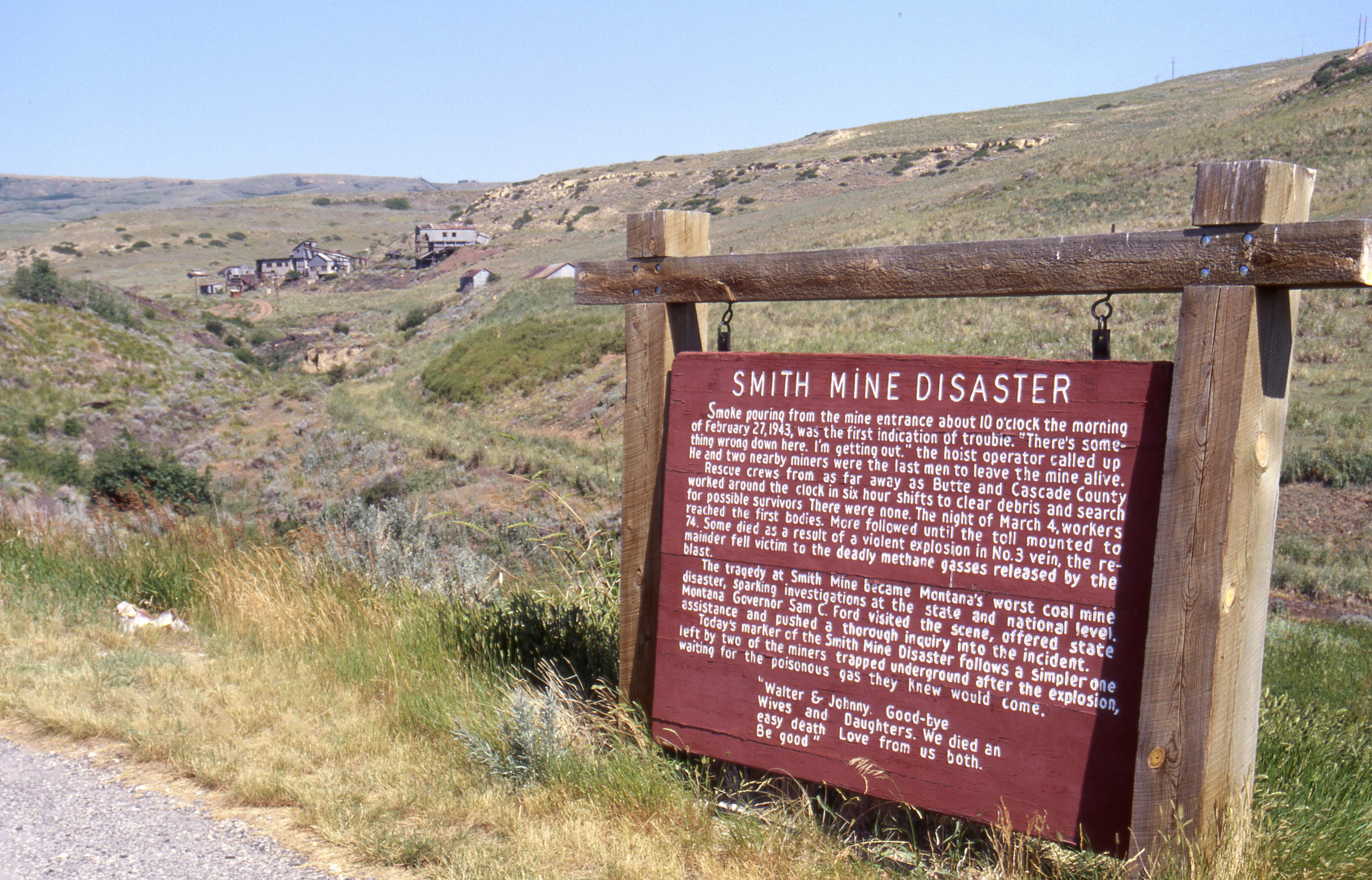 Site of the Smith Mine Disaster, Red Lodge, Montana, USA