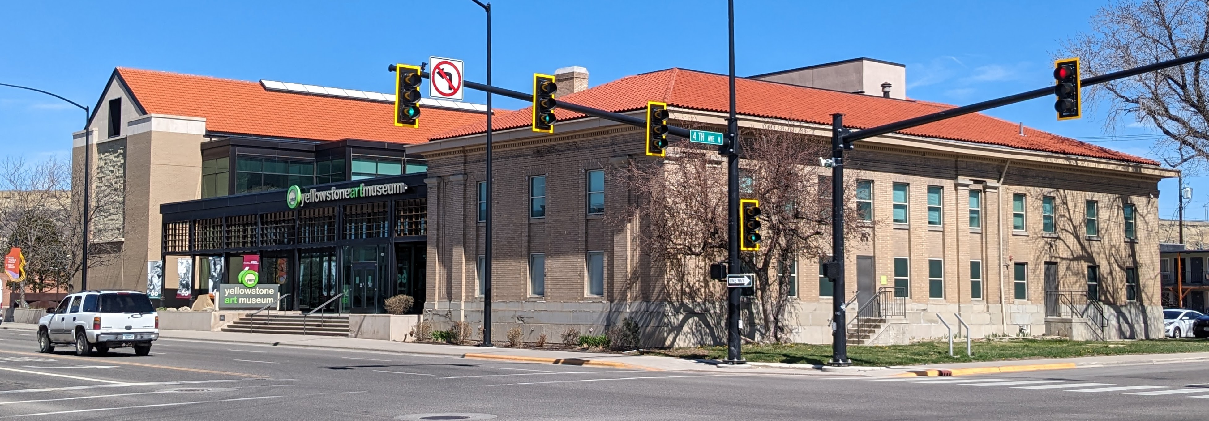 The Yellowstone Art Museum in downtown Billings, Montana. The museum opened in 1964 and expanded in 1998. The core of the building was constructed in 1884 as the county jail.