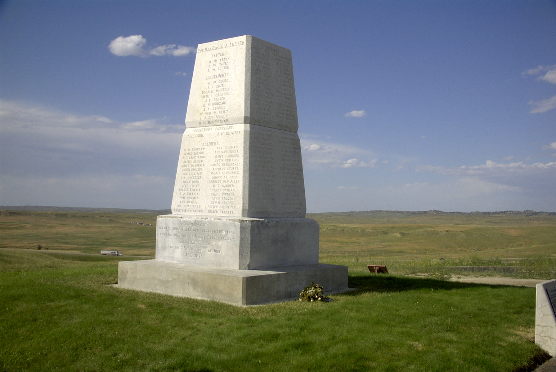 Little Bighorn memorial obelisk by Durwood Brandon,