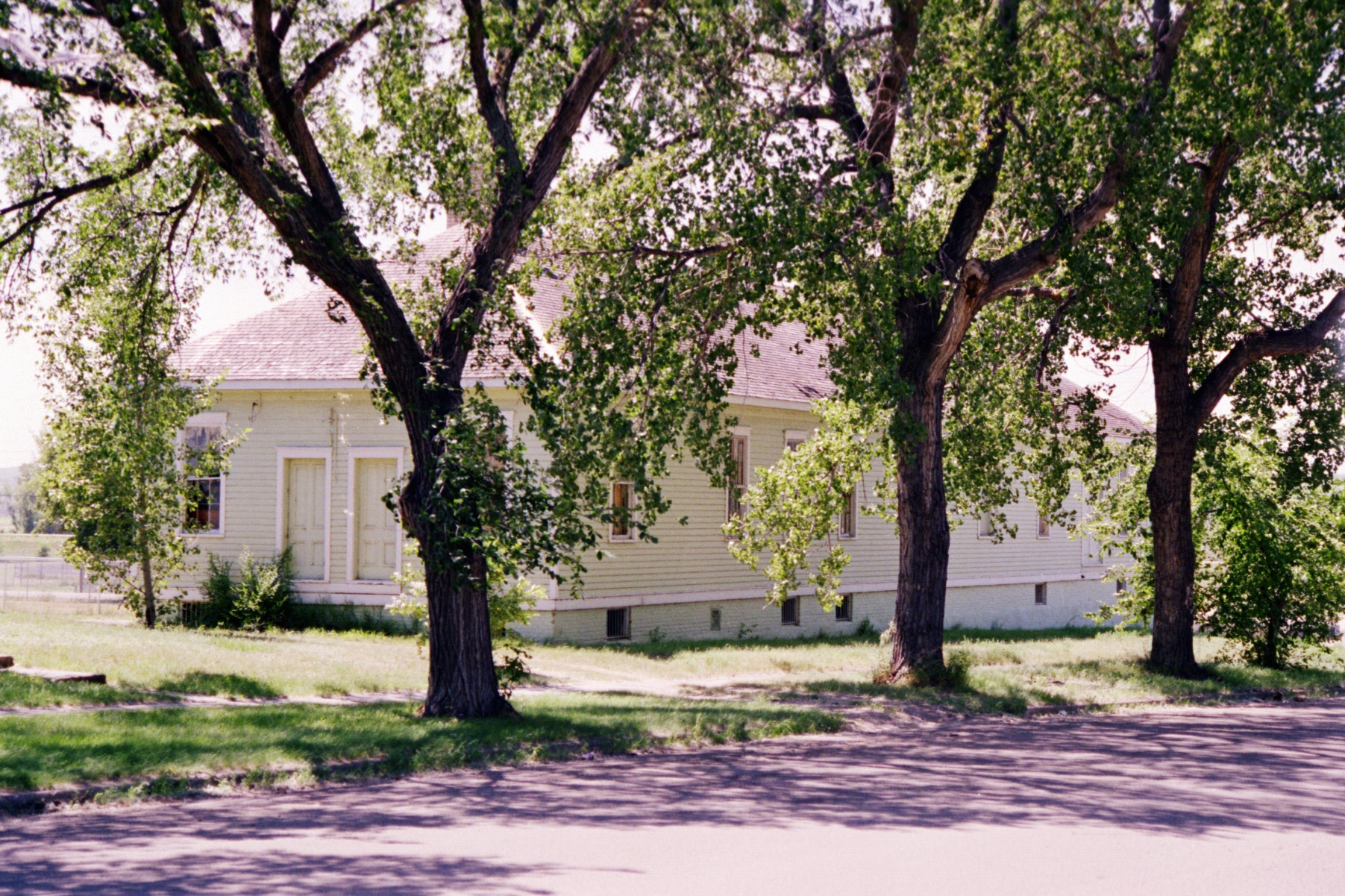 Scope and content: The original finding aid described this photograph as:
Original Caption: The Stockade is the last remaining building of Fort Yates, the largest military outpost along the Missouri River.
Location: Fort Yates, North Dakota (46.092° N 100.629° W)
Status: Public domain.
