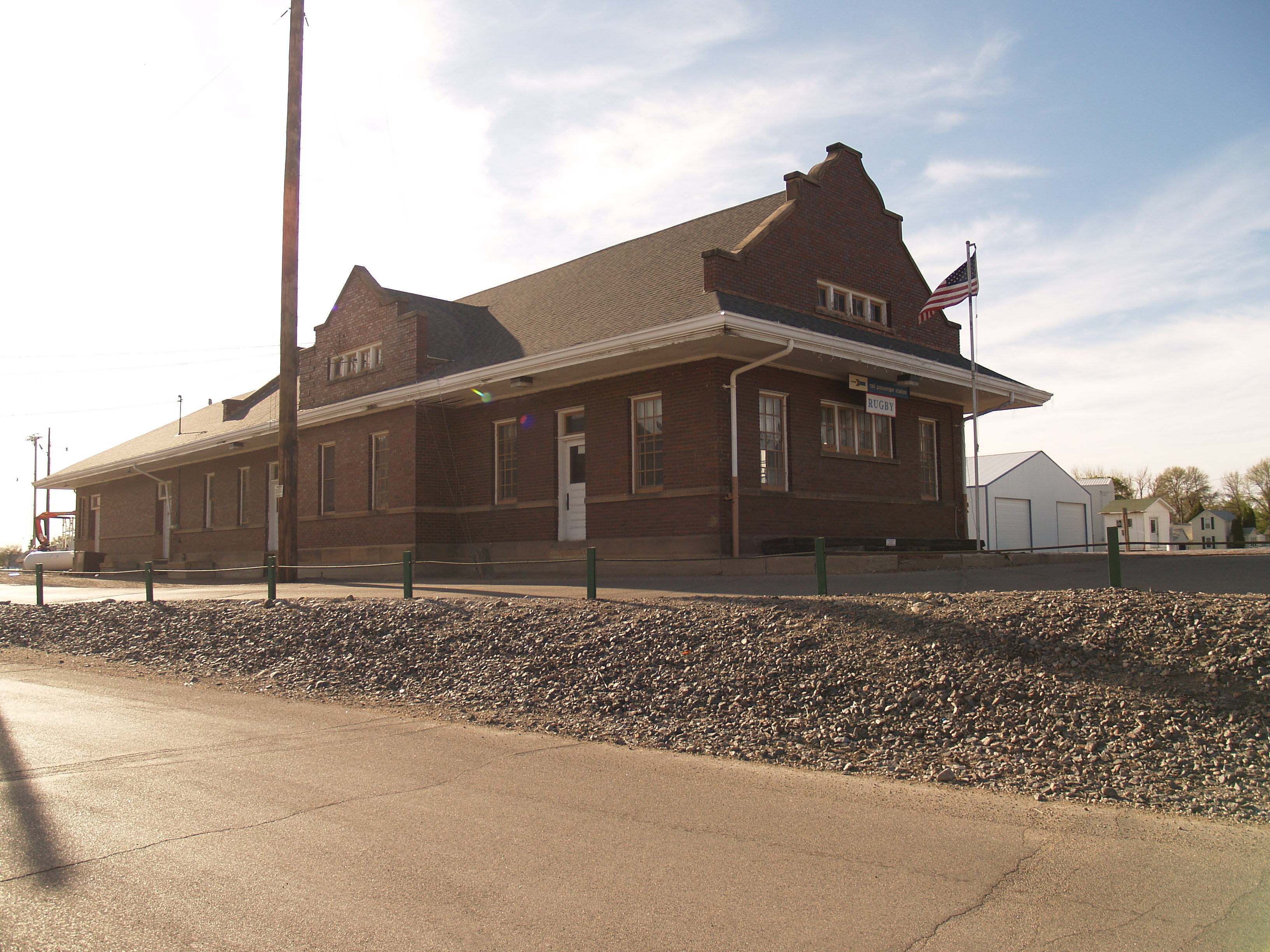 The Amtrak station in Rugby, North Dakota.