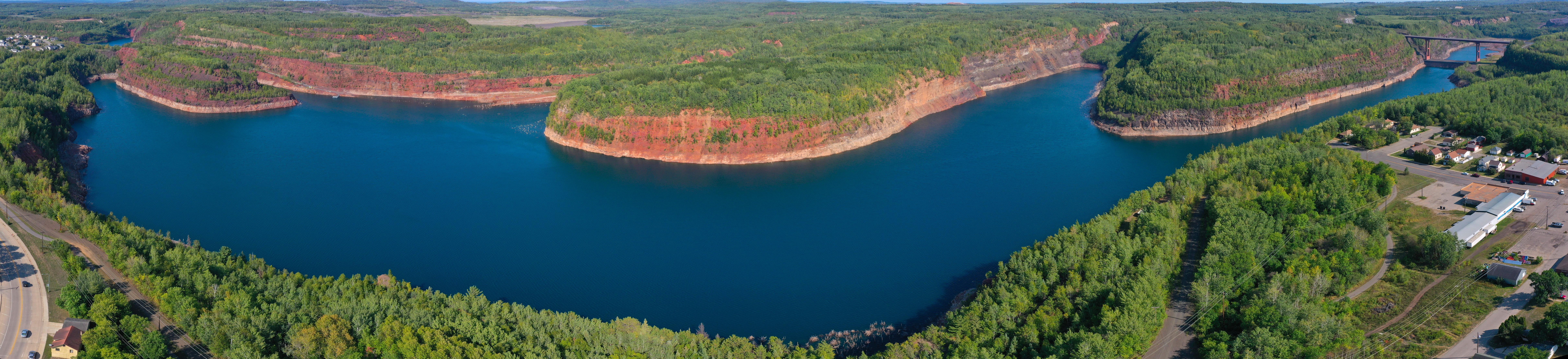 A former iron mine near Virginia, Minnesota, that has filled with water since ceasing operations.