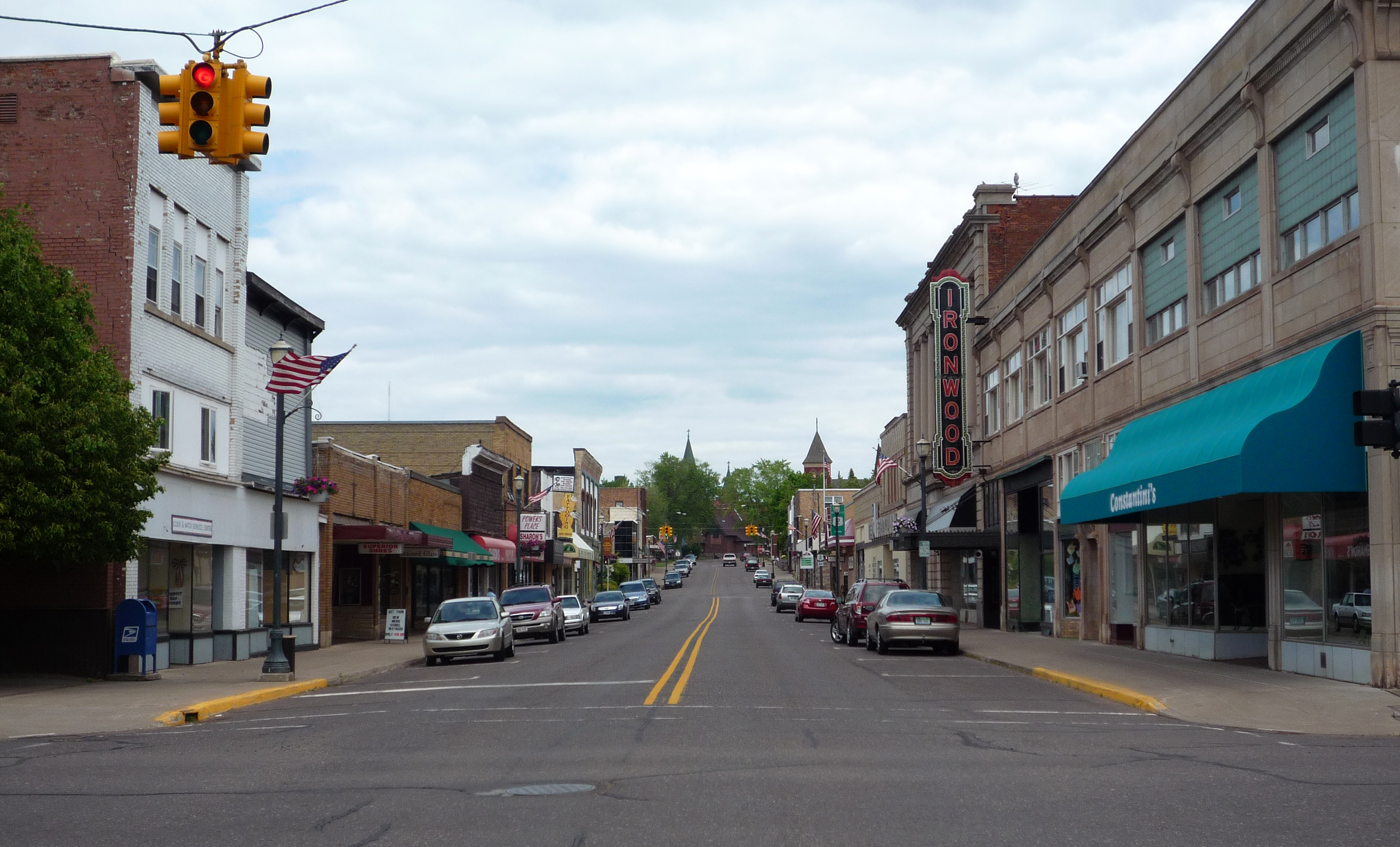 Downtown Ironwood, Michigan, USA.