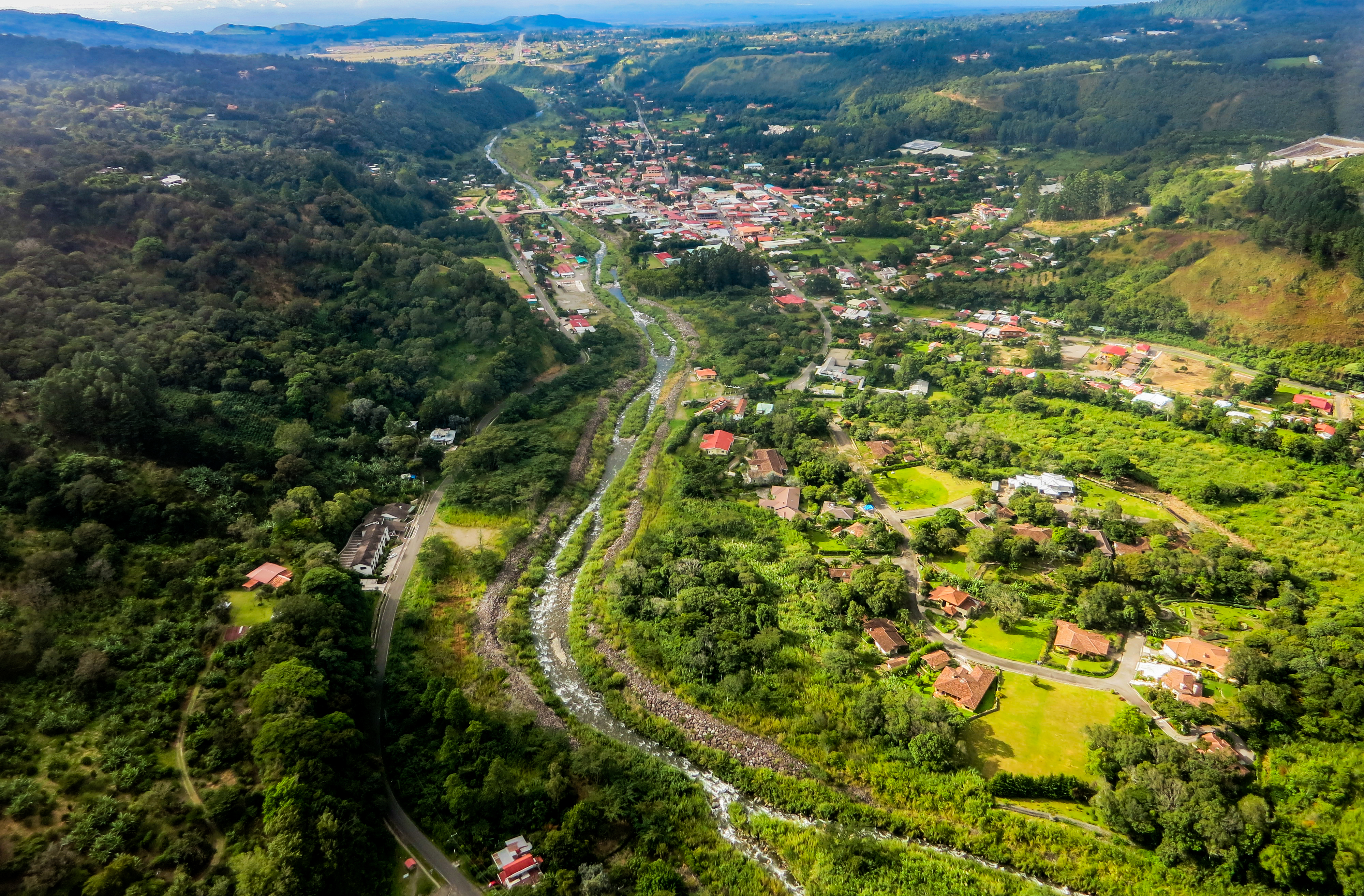 View from helicopter November 2014 of the town of Boquete, Panama