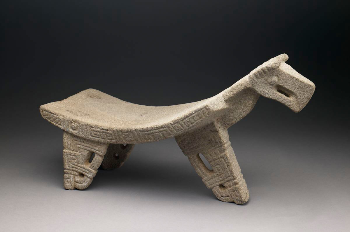 A metate, a ceremonial grinding stone. This one is from the Nicoya culture of Costa Rica.