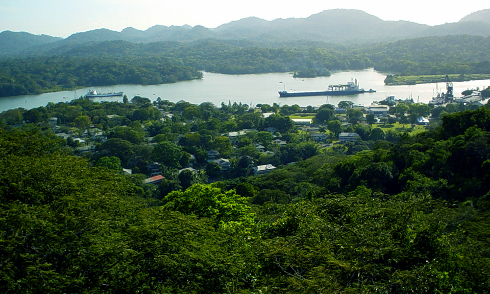 View of the town of Gamboa and the Gatun Lake from the Gamboa Rain Forest Resort's canopy tower.