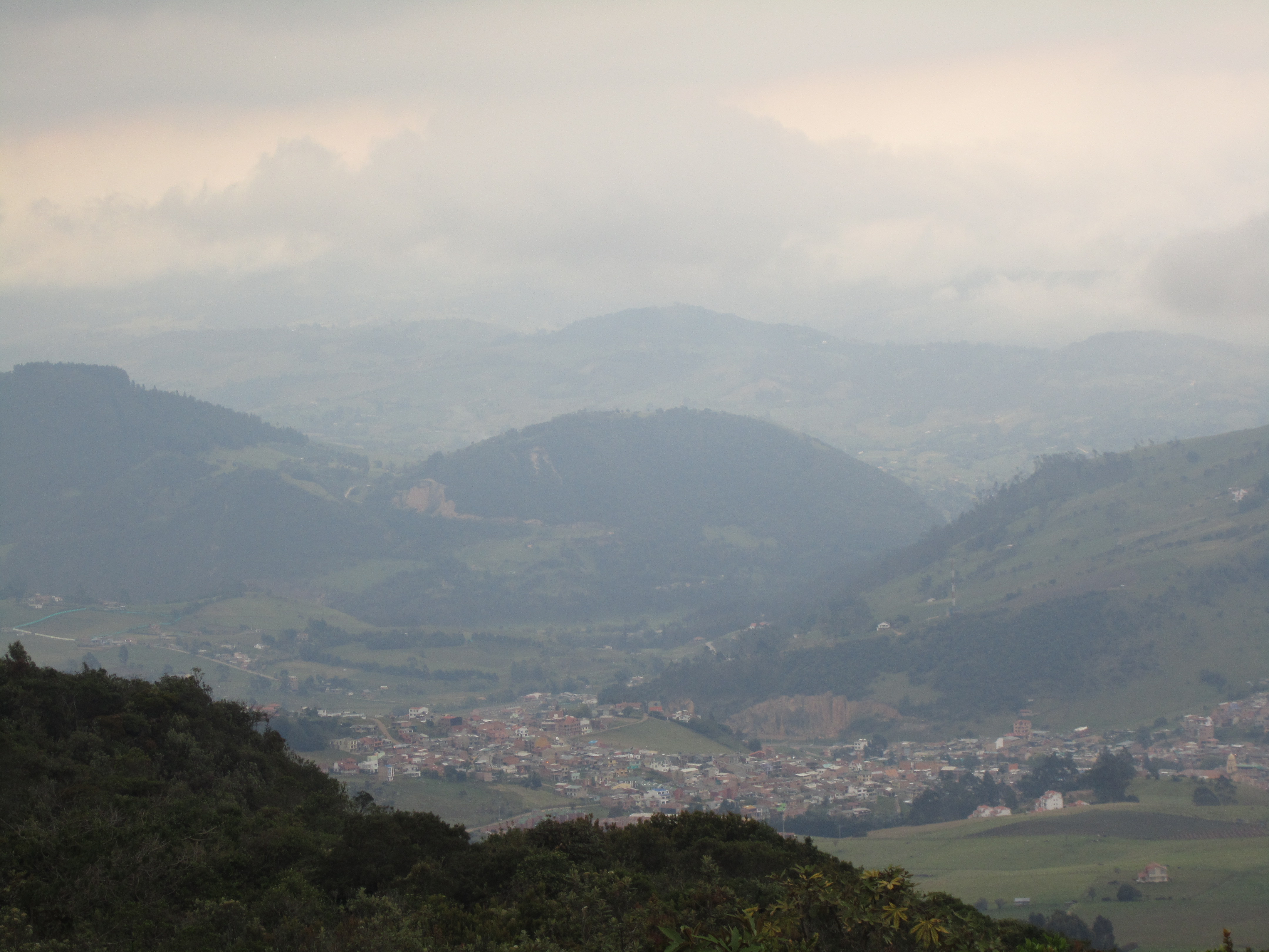 Easterly View of La Calera, Cundinamarca, Colombia, from a mountain to the west of the town.