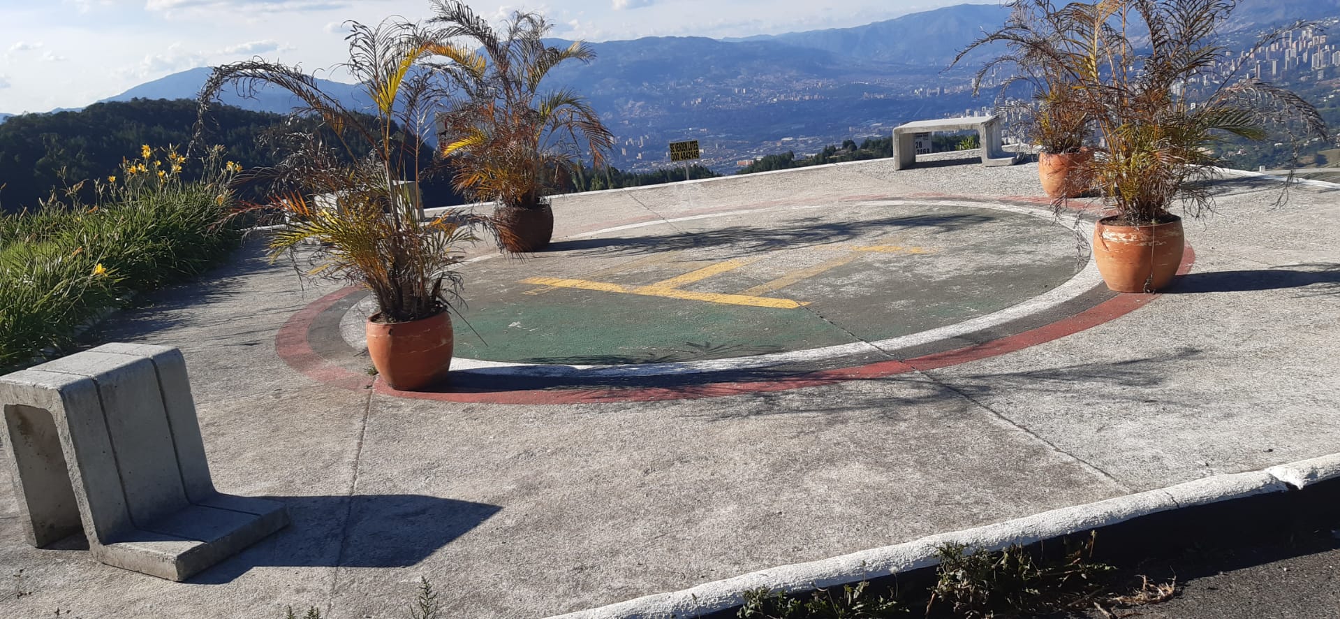 Helipad at La Catedral, the former Pablo Escobar prison overlooking the City of Medellin