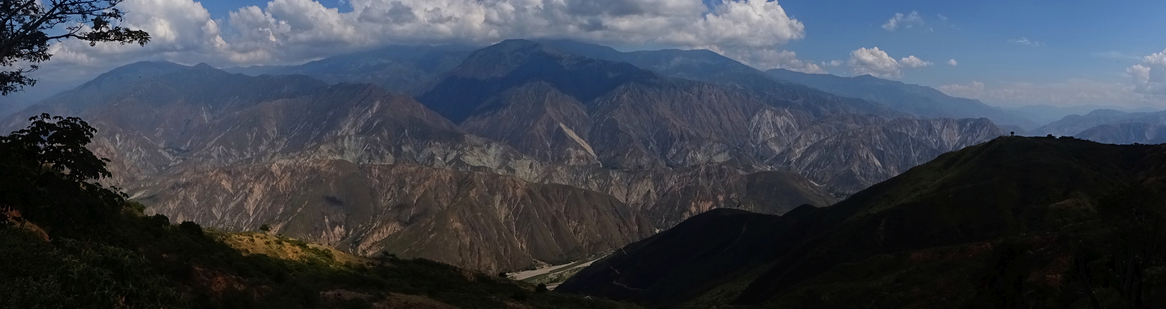 Panorama of the majestic Chicamocha Canyon, deeper than the Grand Canyon, in the department of Santander in the Eastern Ranges of the Colombian Andes.