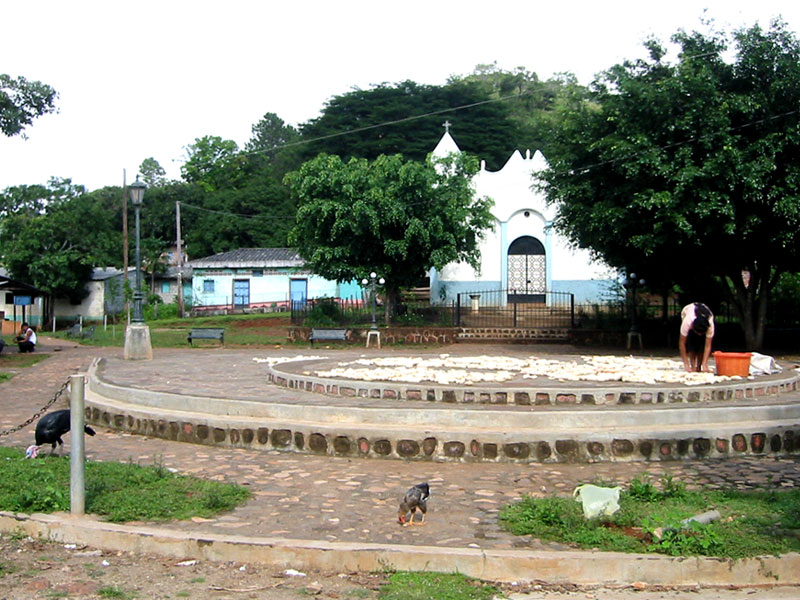 Town square in El Mozote, Morazán, El Salvador.