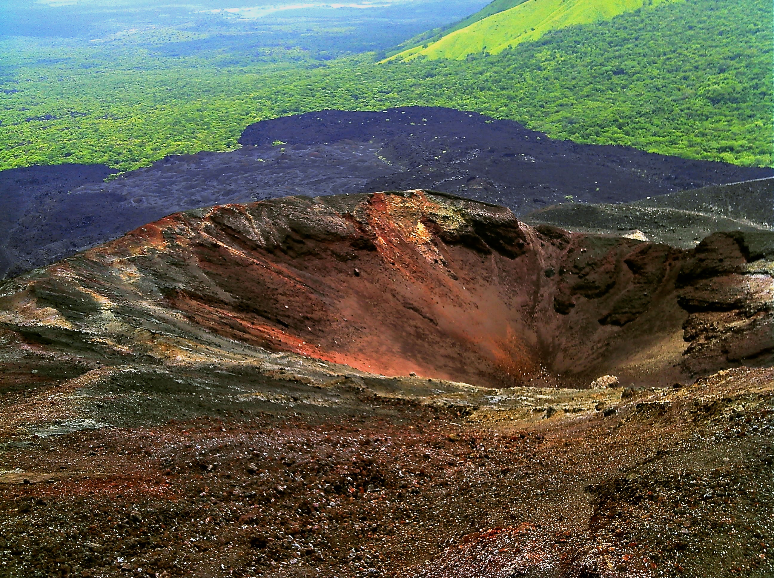 The main crater of Cerro Negro volcano in Nicaragua. August 2011