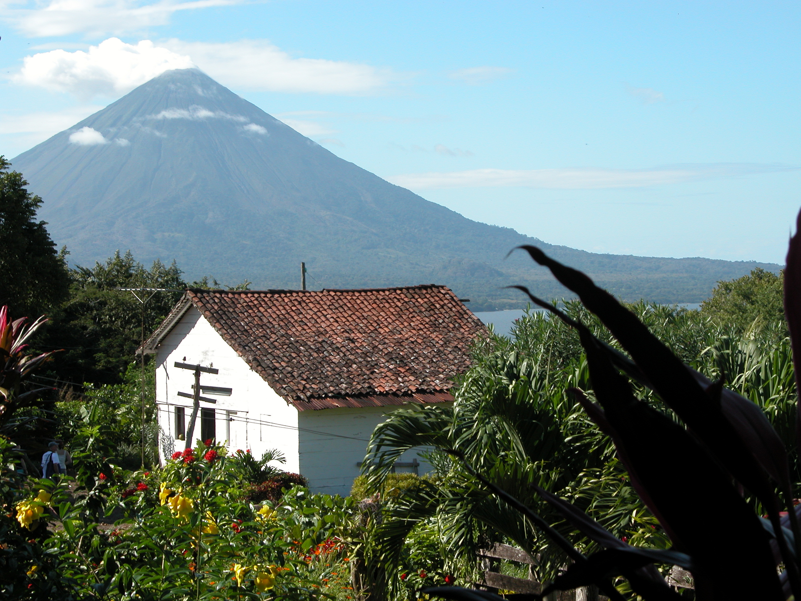 A photograph of Concepción Volcano as seen from Finca Magdalena in the Ometepe Island