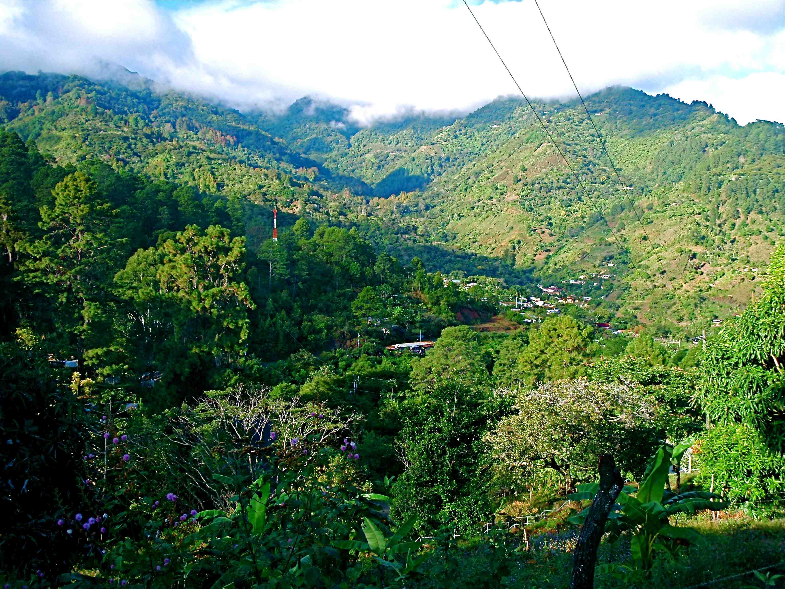 San Juancito, with La Tigra National Park in the background.