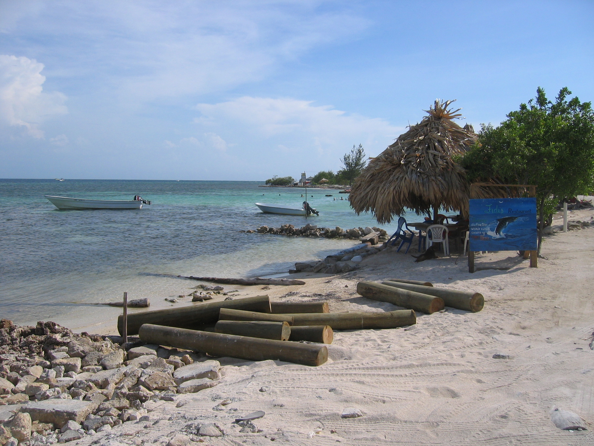 A beach on Utila, Honduras
