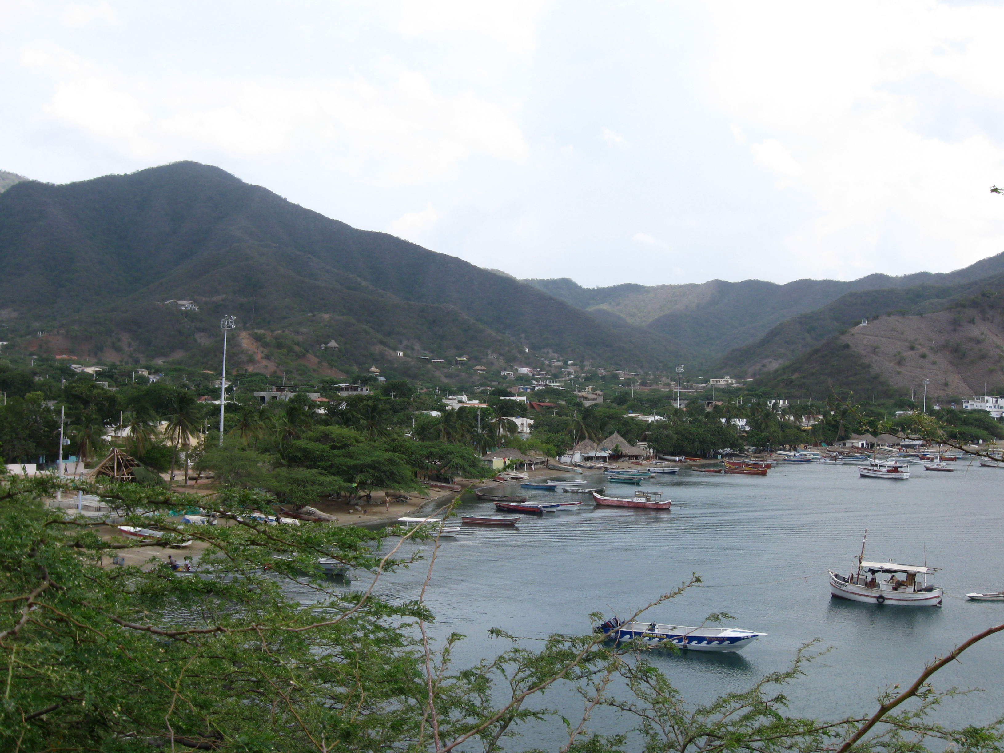 Panoramic photograph of the village of Taganga