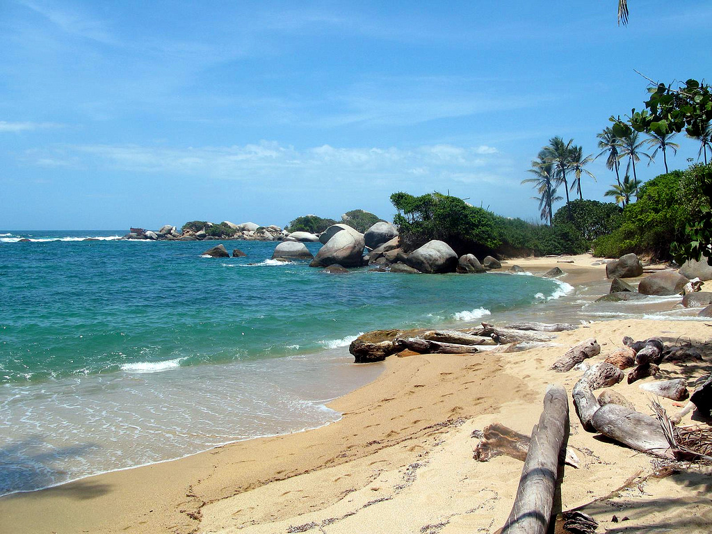 Arrecifes beach in the Tayrona National Park in Santa Marta, Colombia
