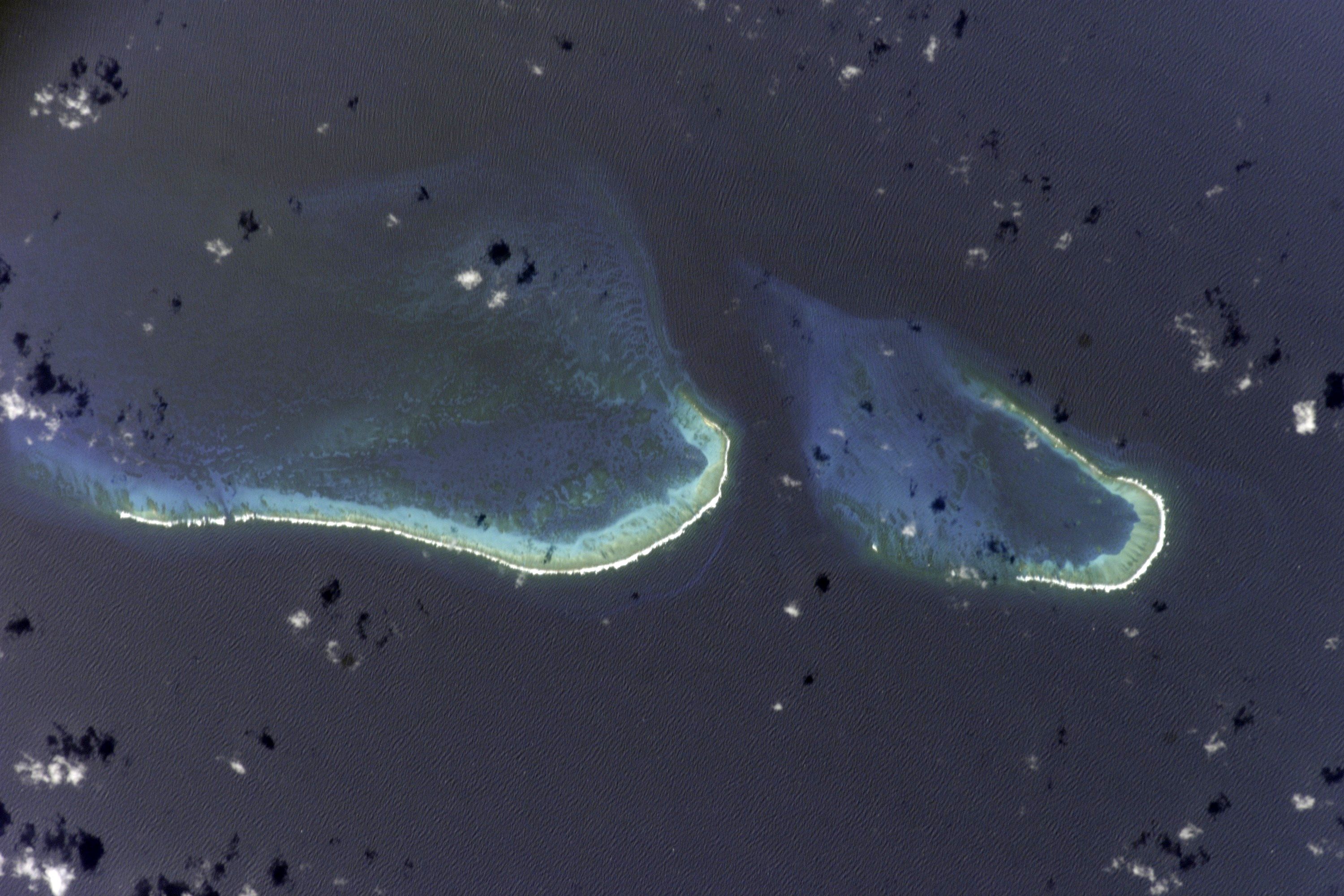Bajo Nuevo Bank as seen from the International Space Station