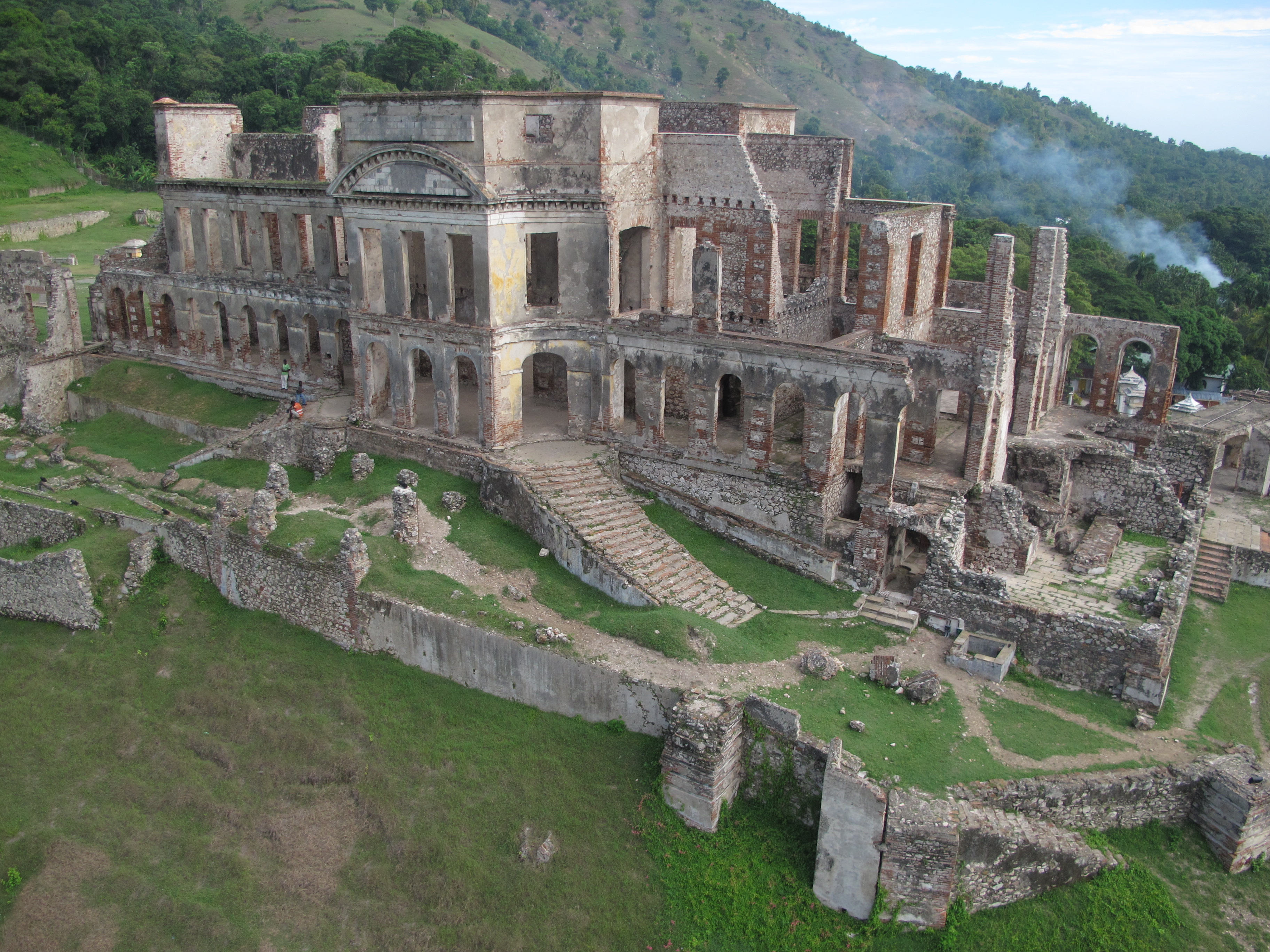 Ruins of the Sans-Souci Palace in Haiti, built by Henri Christophe between 1810 and 1813.
