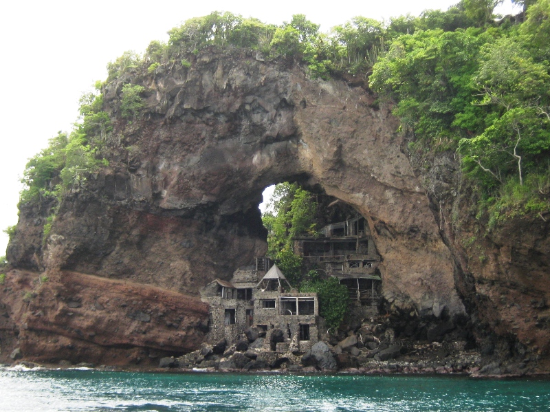 Moonhole, a community on the island of Bequia (Bek-way)) in the Grenadines.