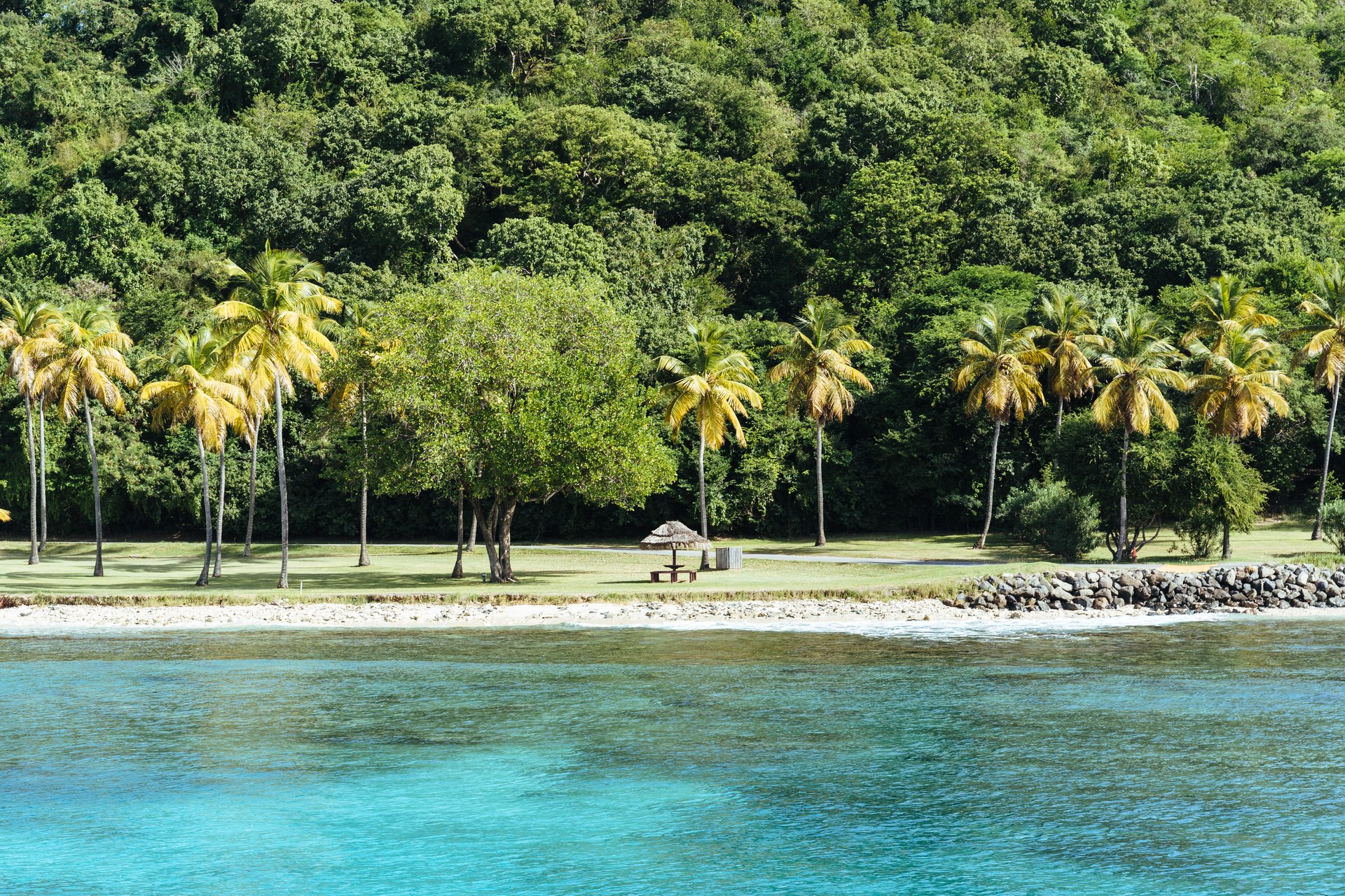 Mustique beach, on the western side of the island.