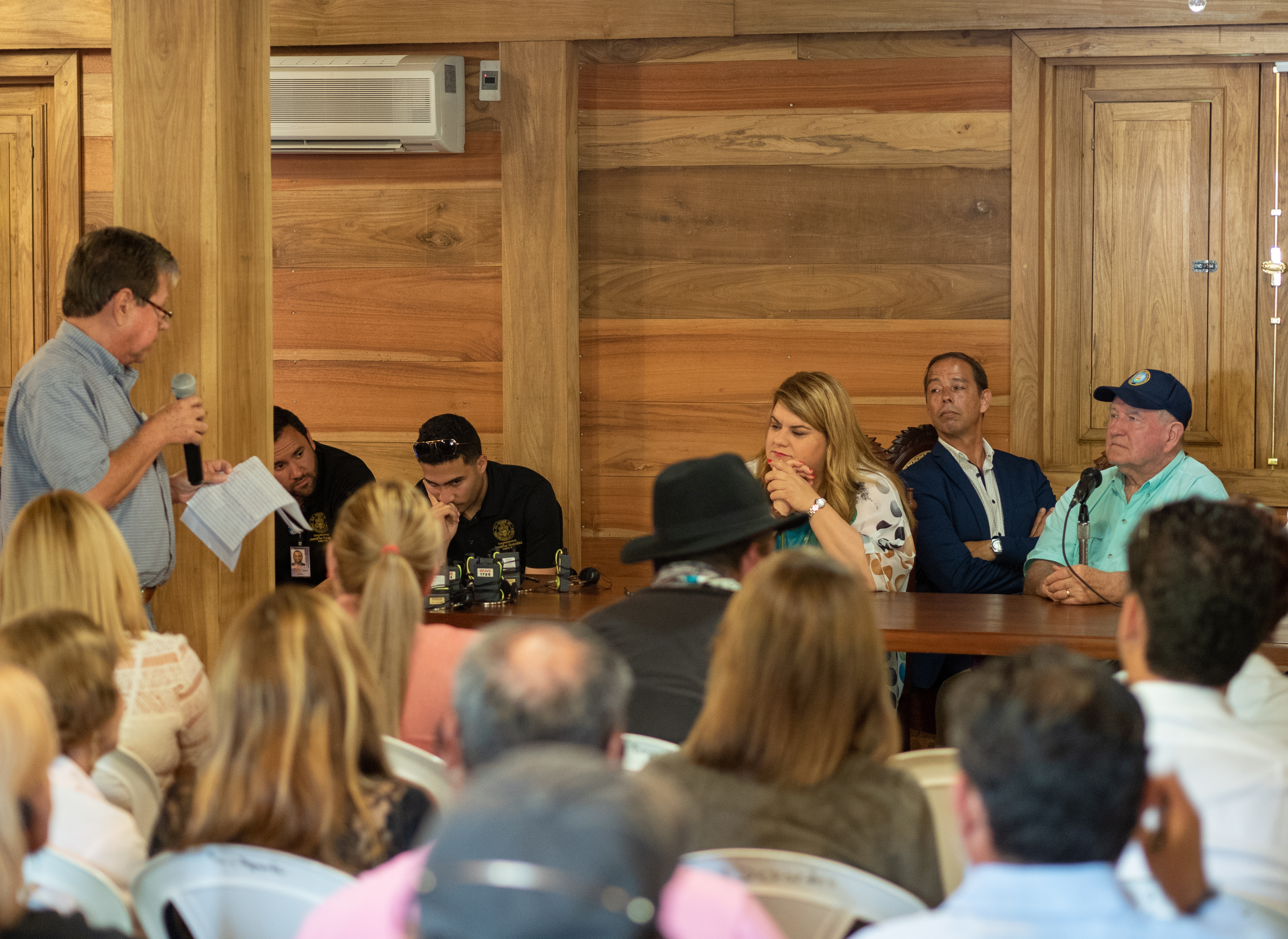 Agriculture Secretary Sonny Perdue holds a town hall meeting in Hacienda Lealtad in Lares, Puerto Rico. Town Hall with Local Farmers and Stakeholders. at a town hall meeting on July 31, 2018. USDA photo by Gary Potts.