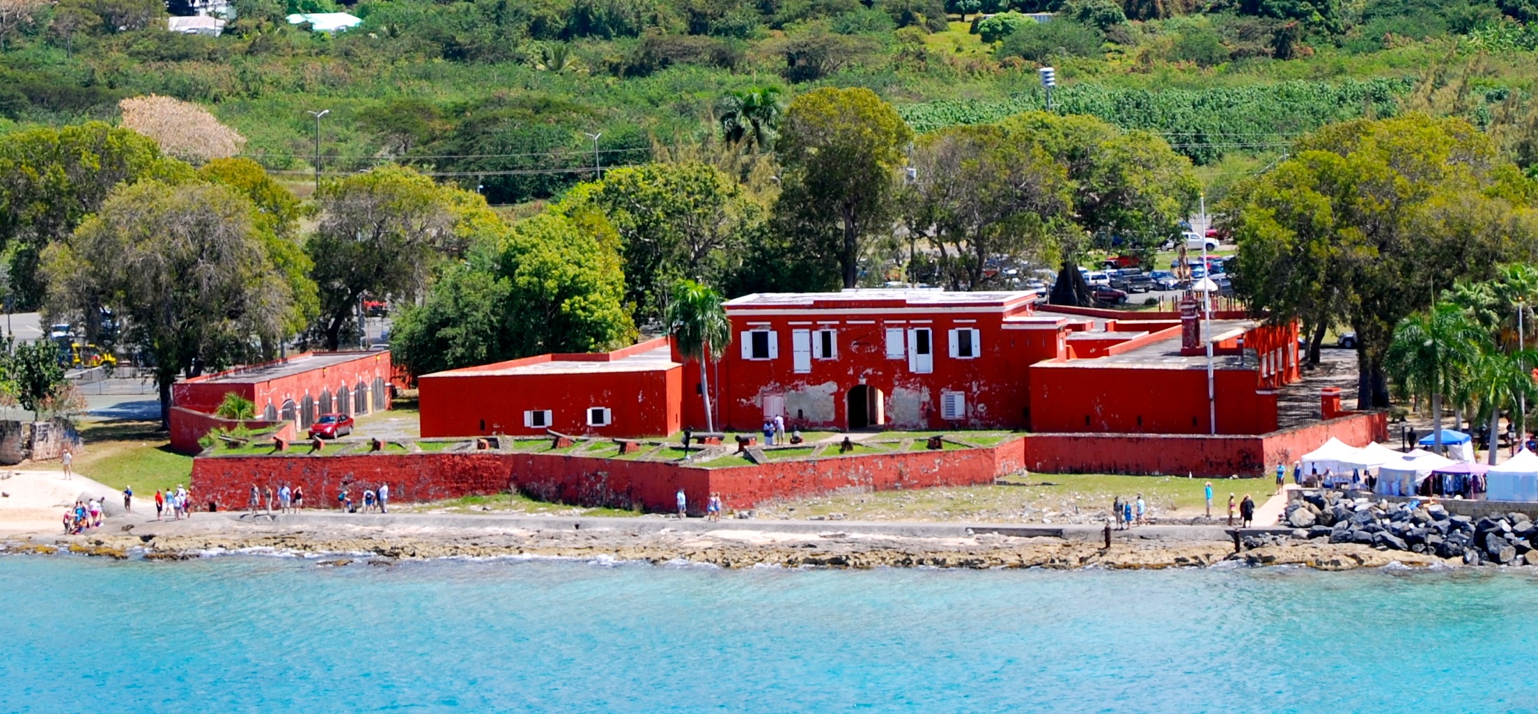 Fort Frederik near downtown Frederiksted on the island of Saint Croix in the U.S. Virgin Islands
