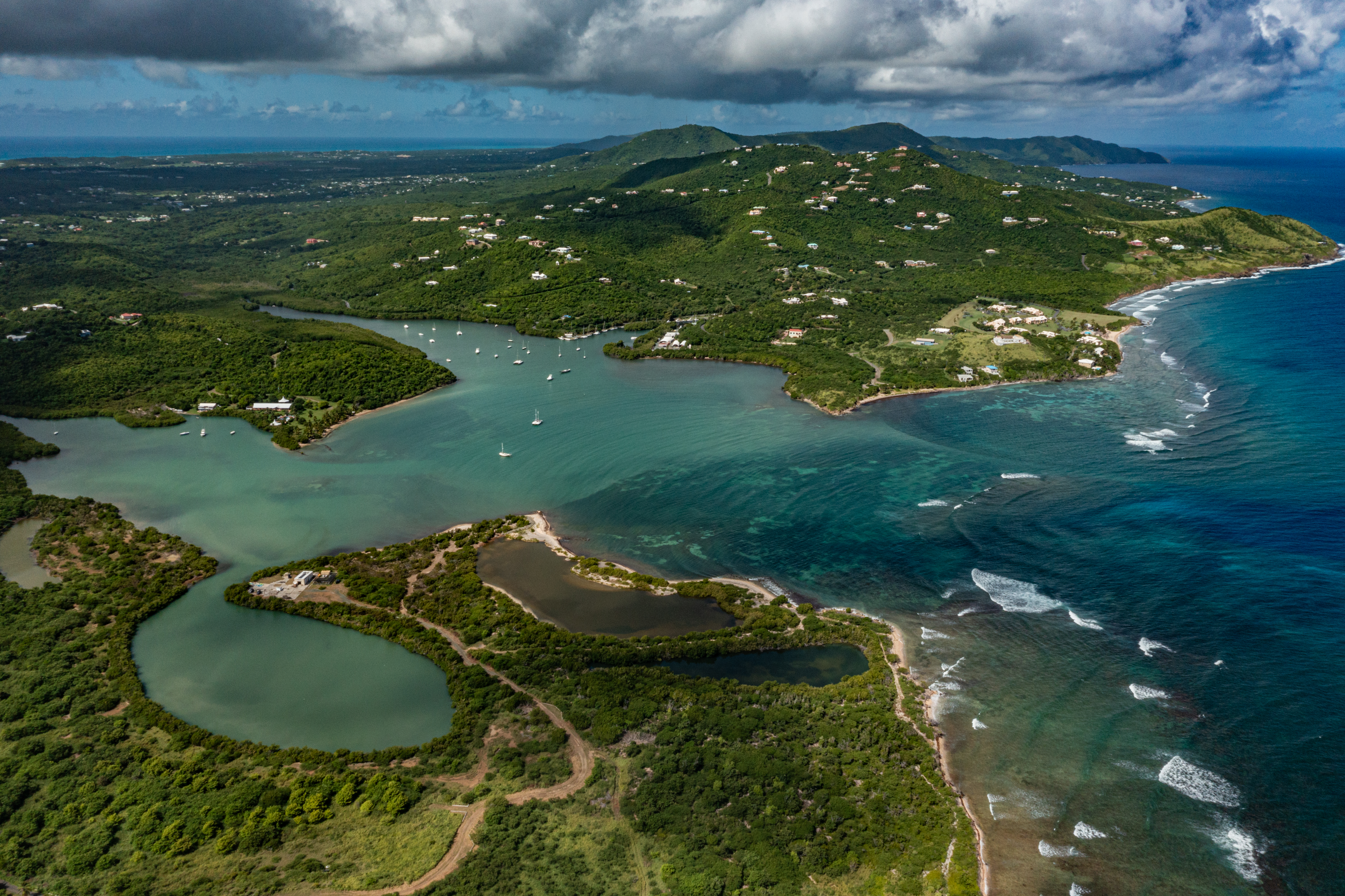 Aerial view of Salt River Bay and Bioluminescent bay