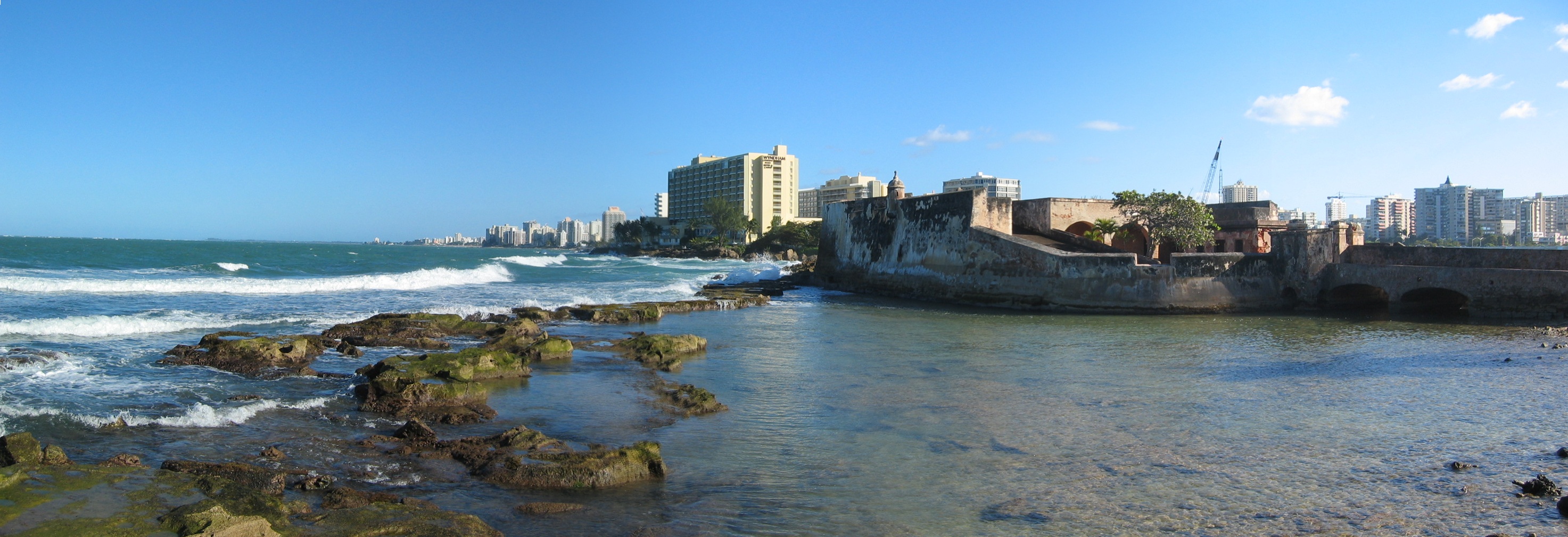 Panoramic picture of El Condado, Puerto Rico.
Tagging GFDL: Likely taken by uploader, who has taken similar images (e.g. en:Image:Luis Munoz Rivera statue.jpg, en:Image:Old San Juan aerial.jpg and en:Image:Old san juan.jpg), and reluctant to tag until adviced to. Fred-Chess 22:04, 26 September 2005 (UTC)
