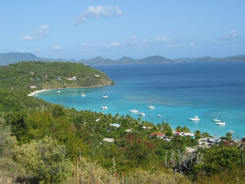 View of White Bay from the hills of Jost Van Dyke, BVI