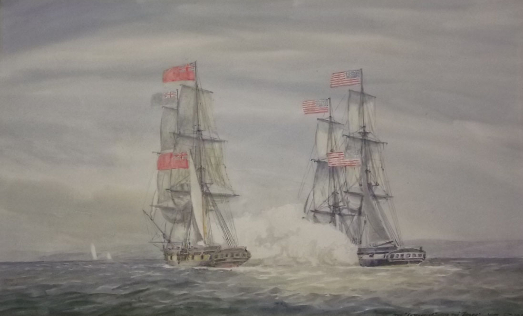 The Enterprise and HMS Boxer, 5 September 1813. See also NHHC Photograph Collection.