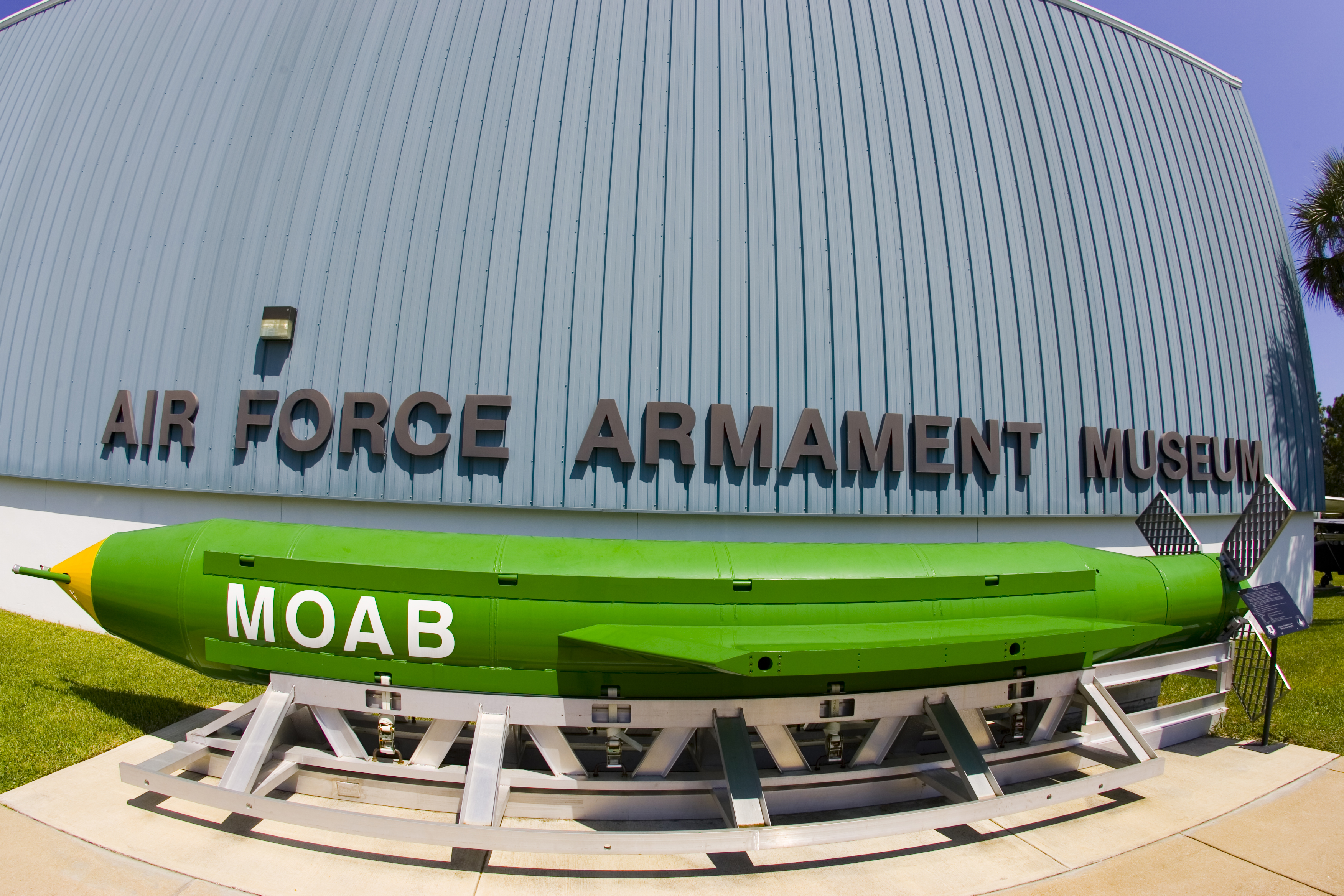"Mother Of All Bombs" on display at U.S. Air Force Armament Museum, Fort Walton Beach, Florida.