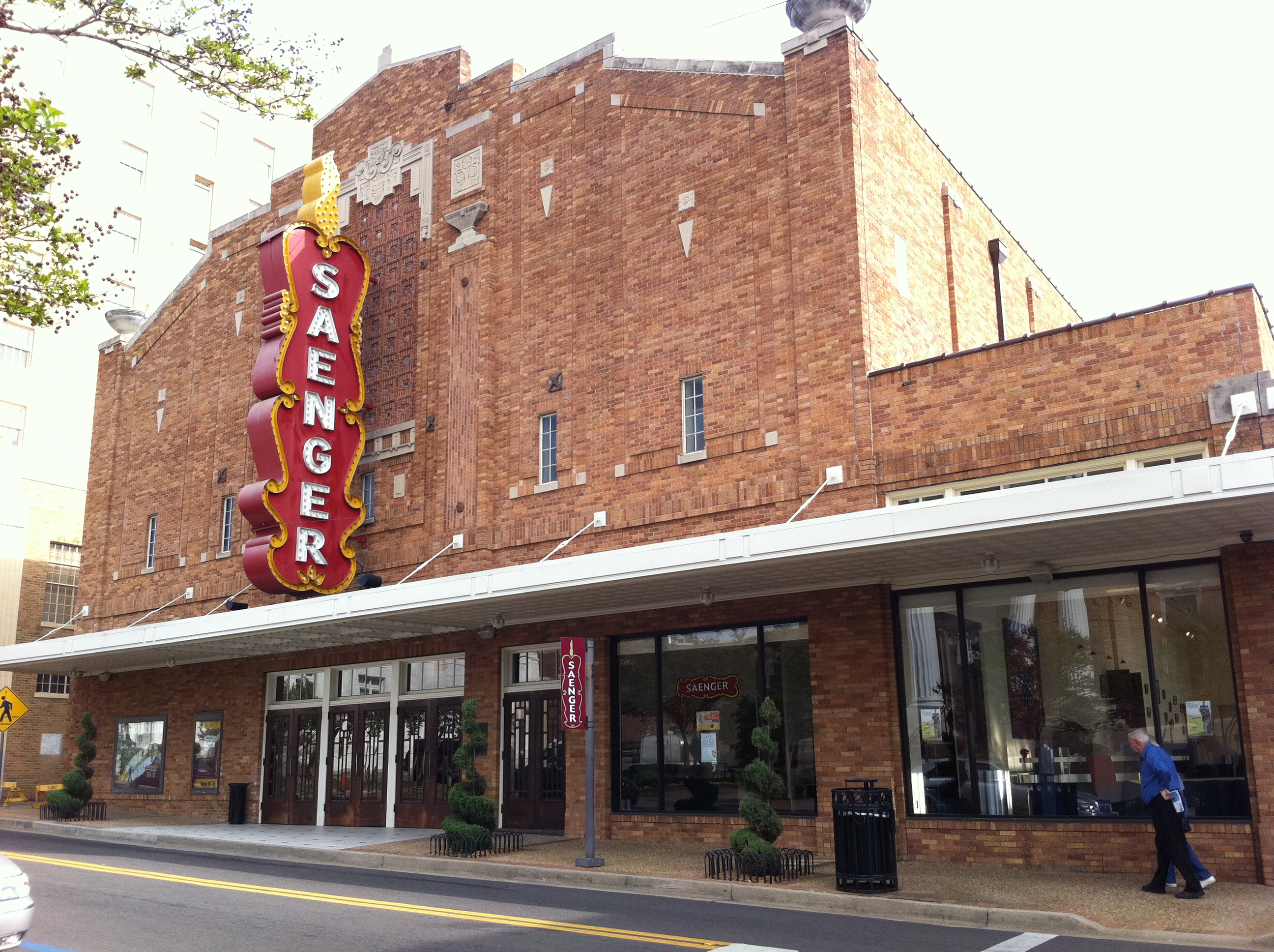 The Saenger Theatre in Hattiesburg, Mississippi, listed on the National Register of Historic Places