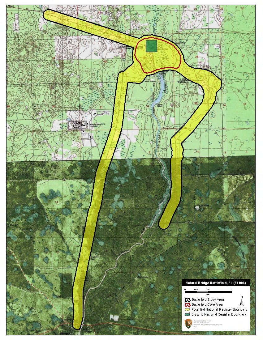 Map of battlefield core and study areas.
