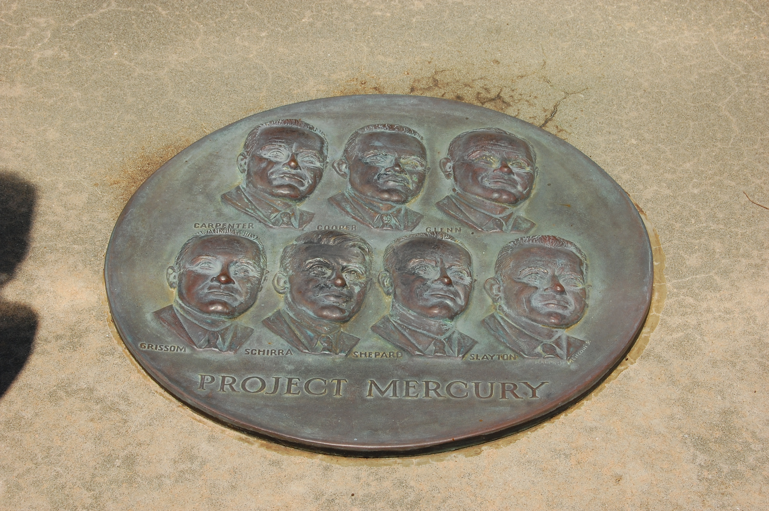 Plaque at the Mercury 7 Monument, Cape Canaveral Air Force Station Launch Complex 14.