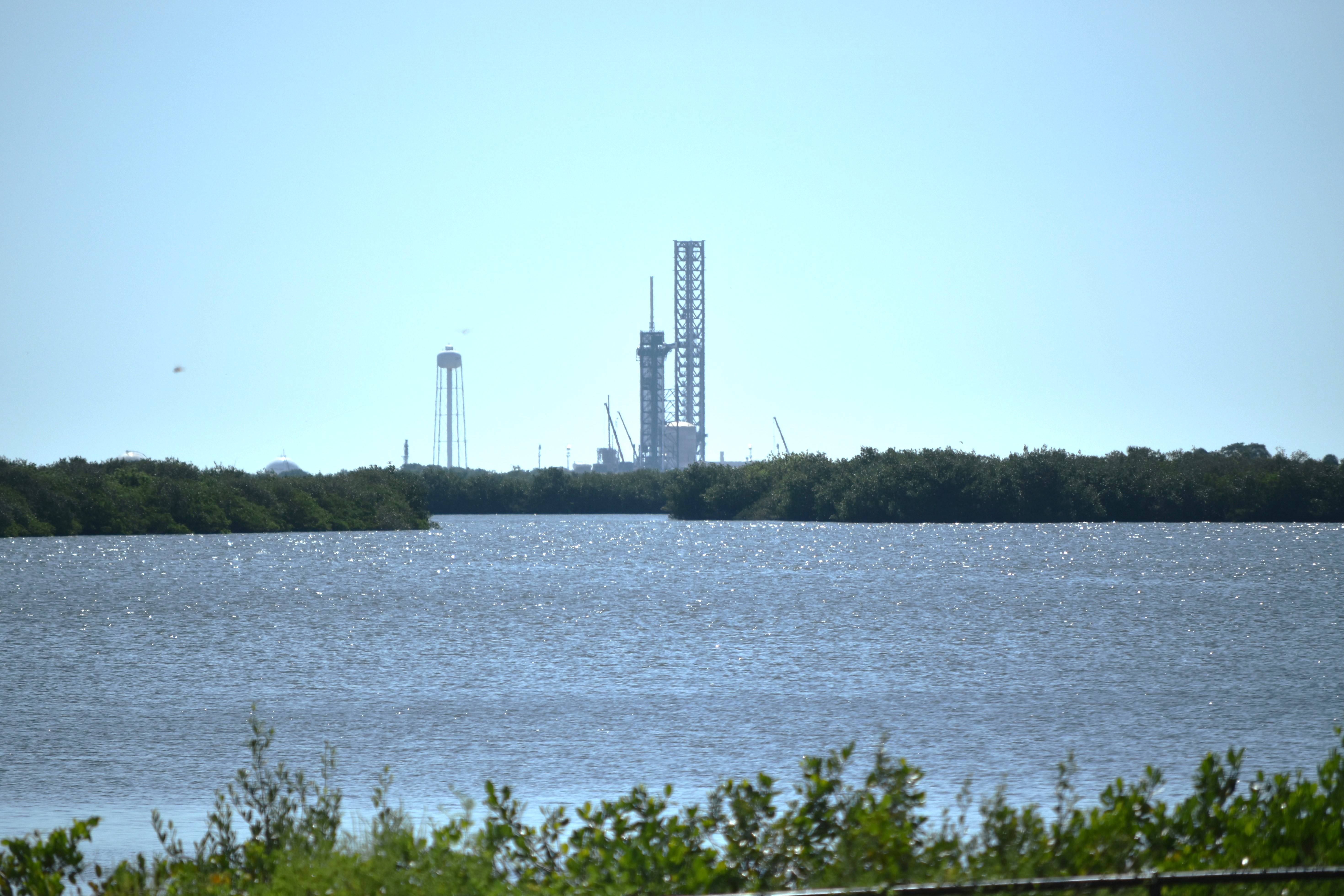 The Launch Pad 39A as seen from the Apollo/Saturn V Center at the John F. Kennedy Space Center, Cape Canaveral, Florida.