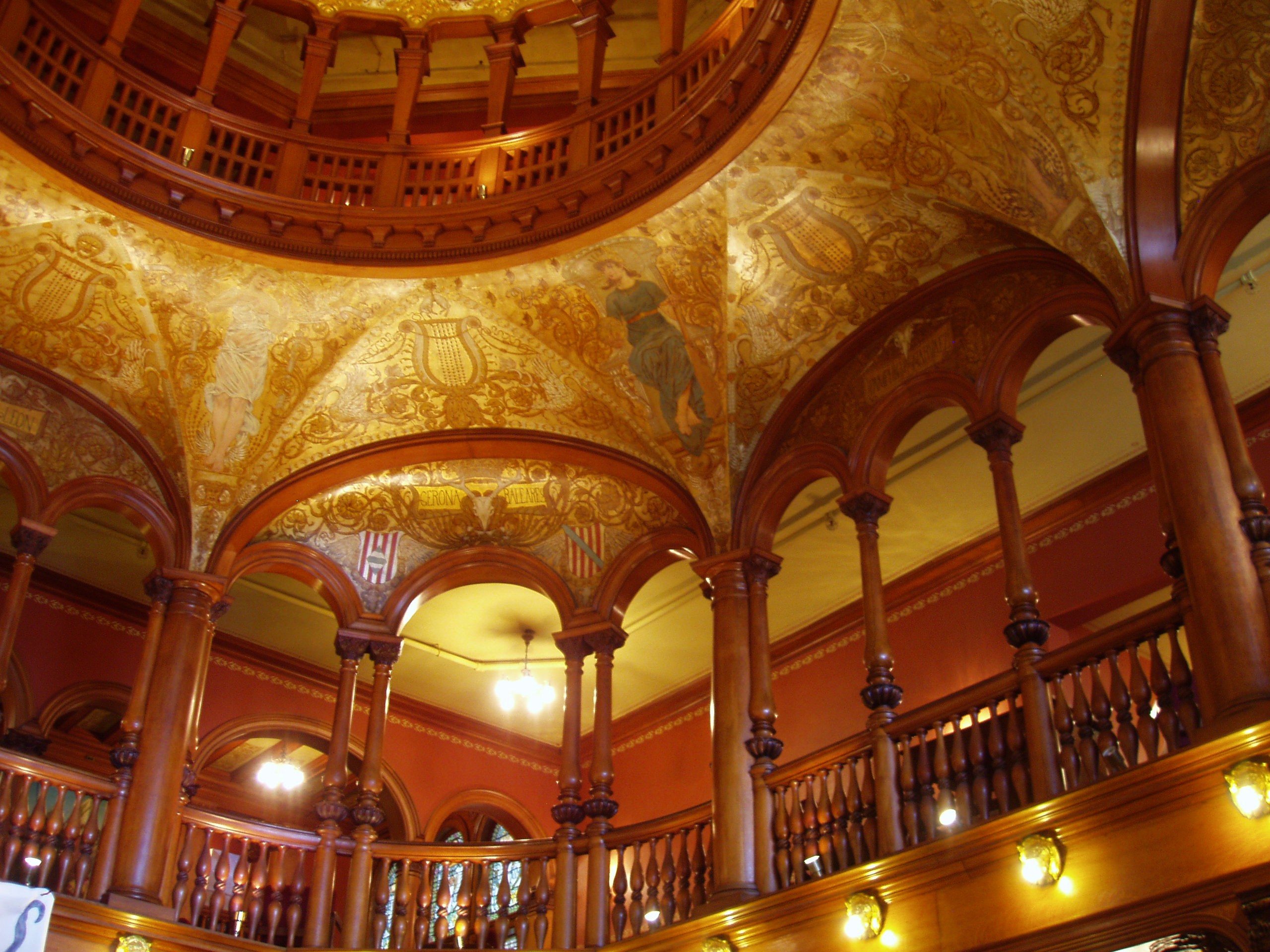 Inside the lobby of Flagler College, the former Ponce de Leon Hotel, in St. Augustine, Florida. Photograph taken by me.