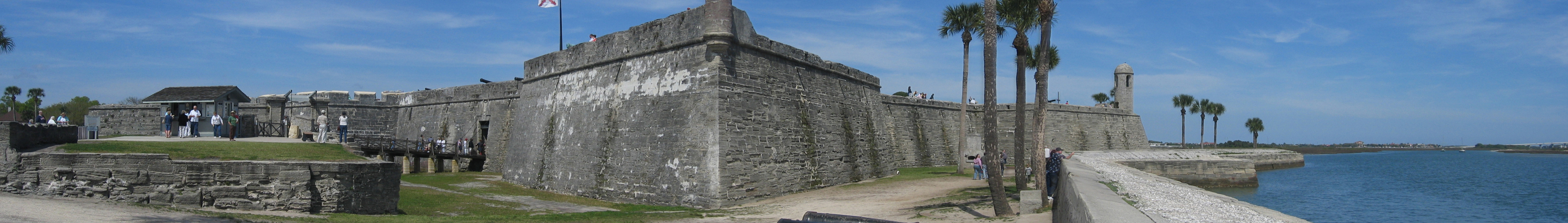 Panorama of the Castillo de San Marcos fort in St. Augustine, Florida, USA. It was made with Hugin by merging four pictures.