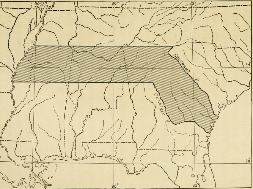 Charter boundaries of Georgia (1732)