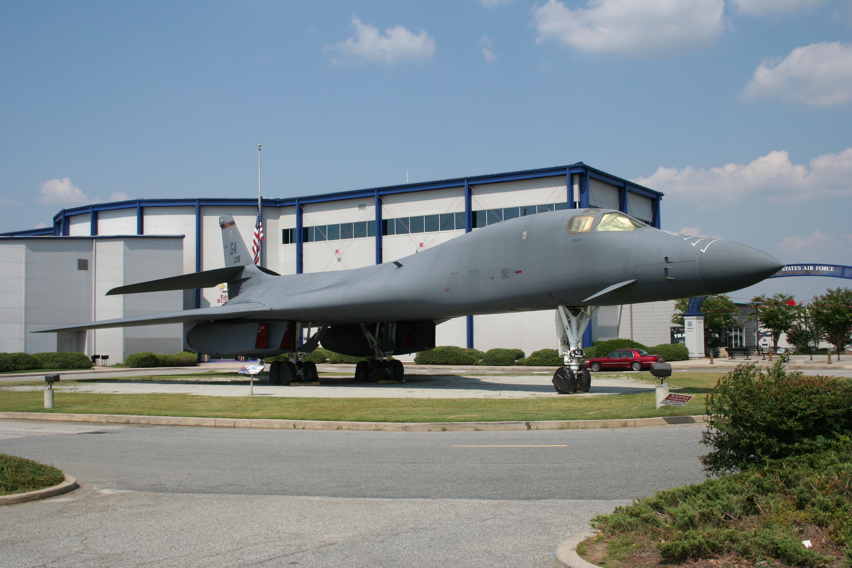 B-1B Lancer bomber outside Robins AFB Museum of Aviation