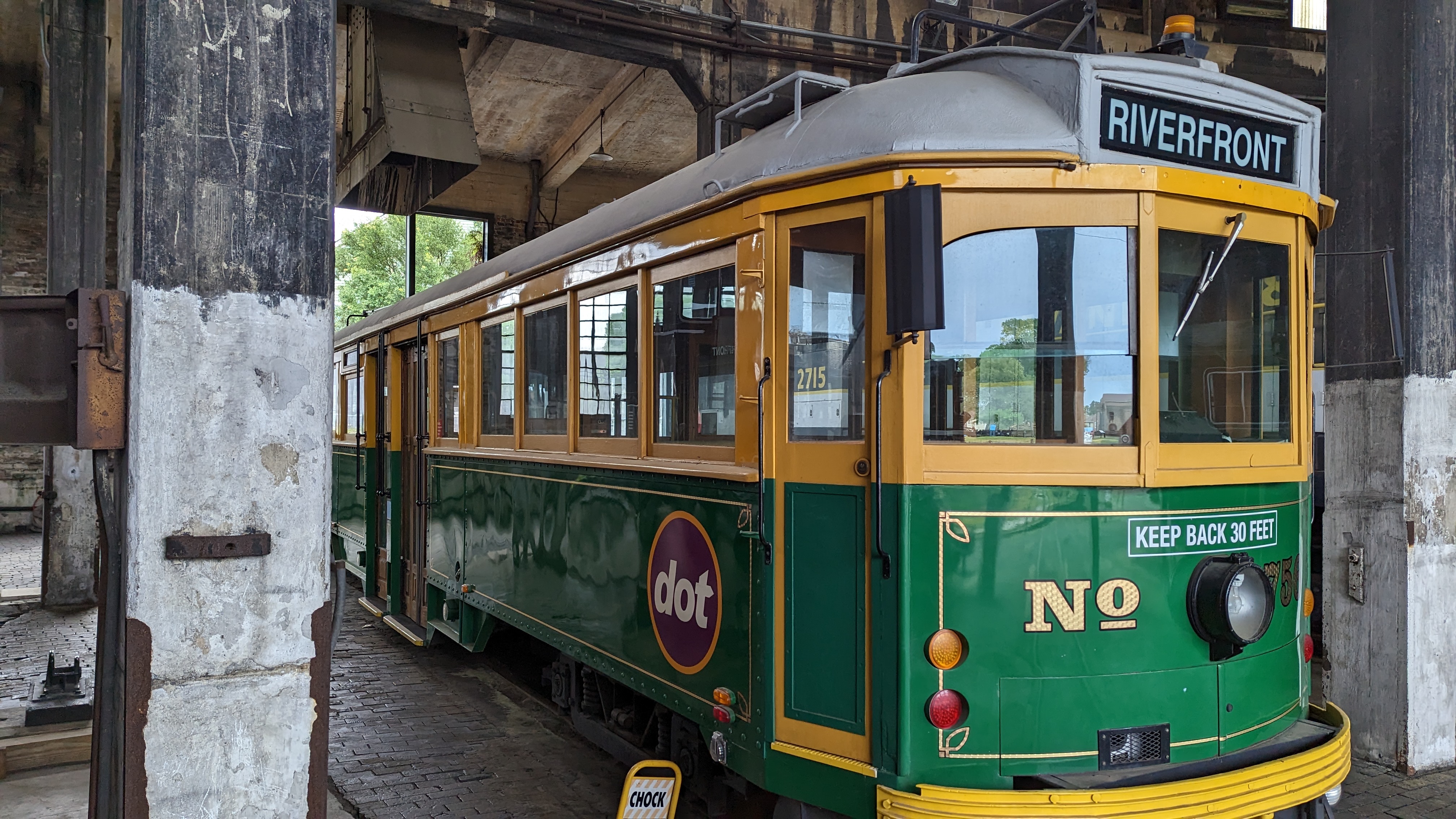 River Street Streetcar being housed at the Central of Georgia RR Museum
