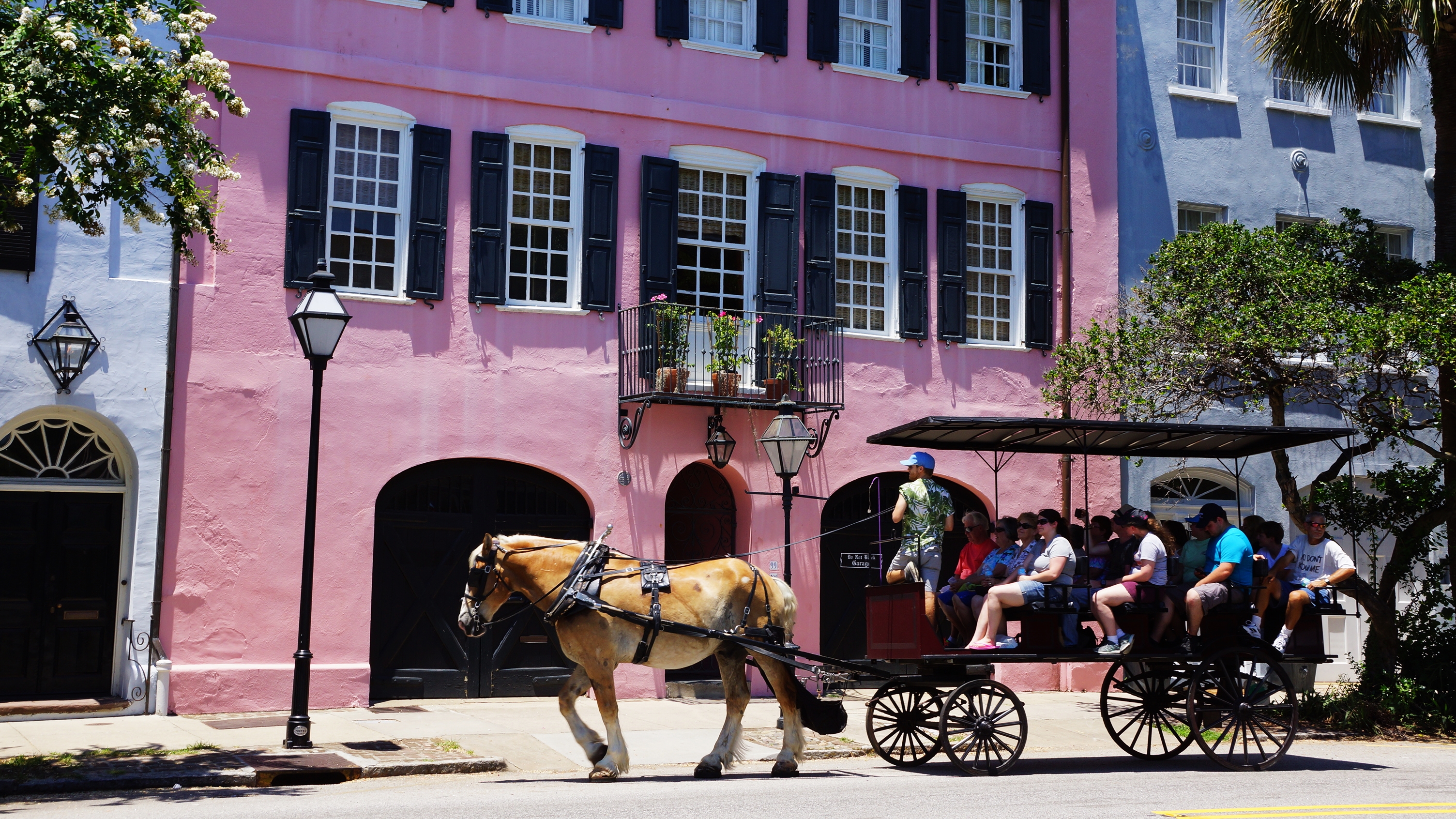 Charleston is the oldest city in South Carolina dating back to its founding in 1670. The city’s Rainbow Row houses date back to the 1700s. They originally fronted the Cooper River. Most of the buildings had no interior stairs limiting access between the first and second floorsto exterior stairs in the back yards. A 1778 fire destroyed much of the neighborhood leaving only these houses on East Bay Street.