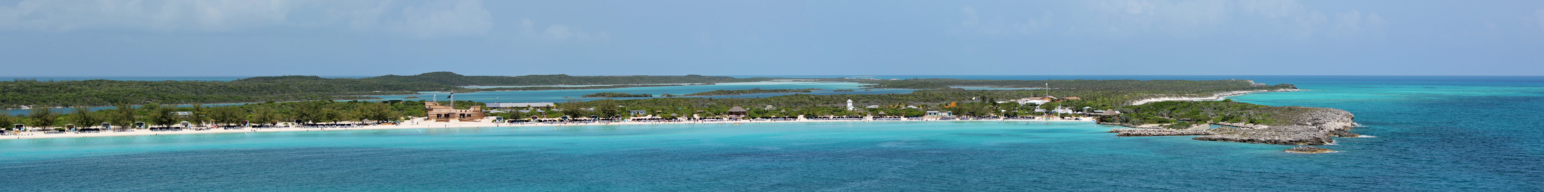 Panorama of Half Moon Cay, Bahamas