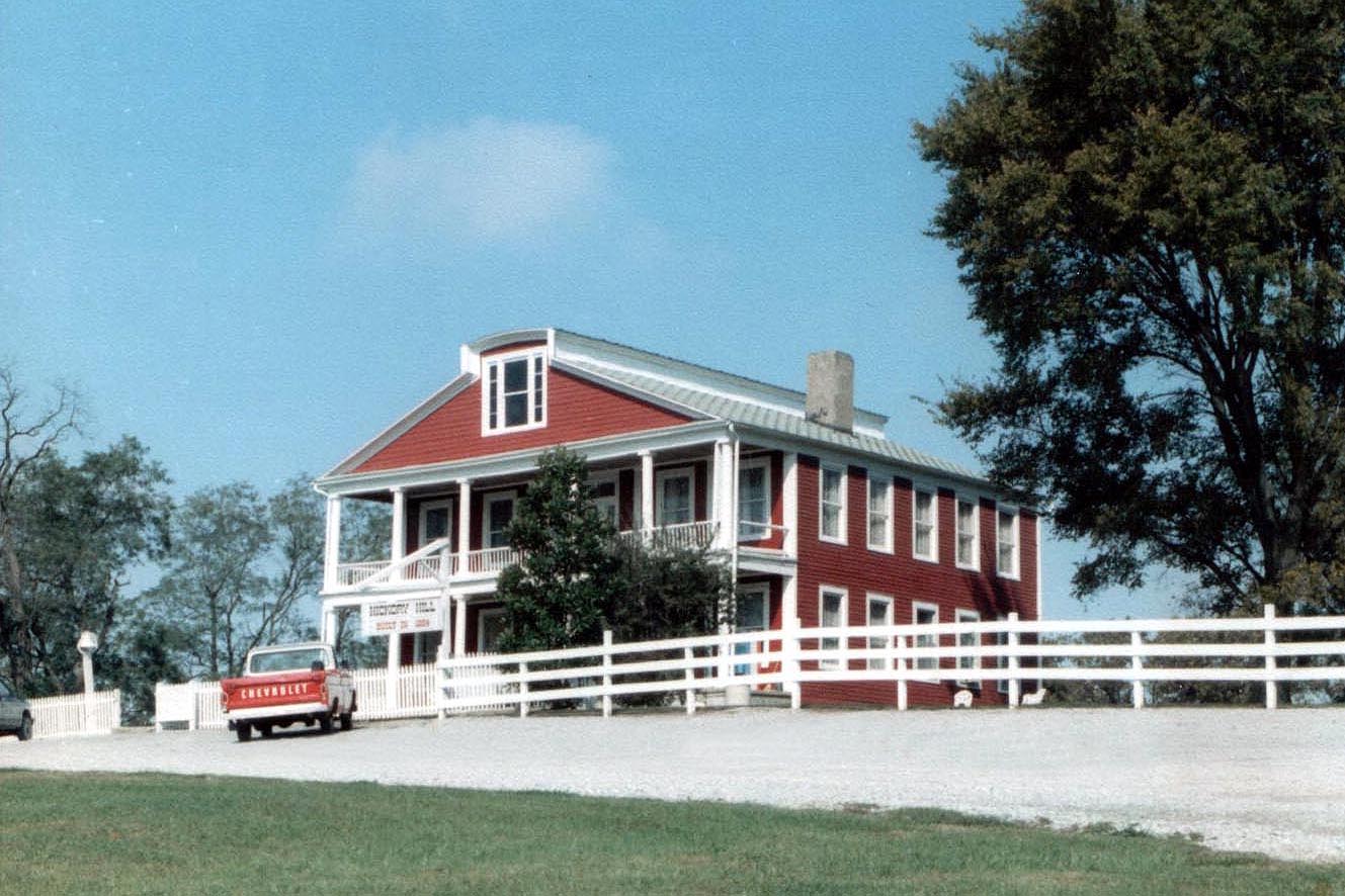 Photograph of the Crenshaw House, more commonly known as the Old Slave House, near Equality in Equality Township, Gallatin County, Illinois.  Taken in the late 1970's by Kenneth Dwain Harrelson.