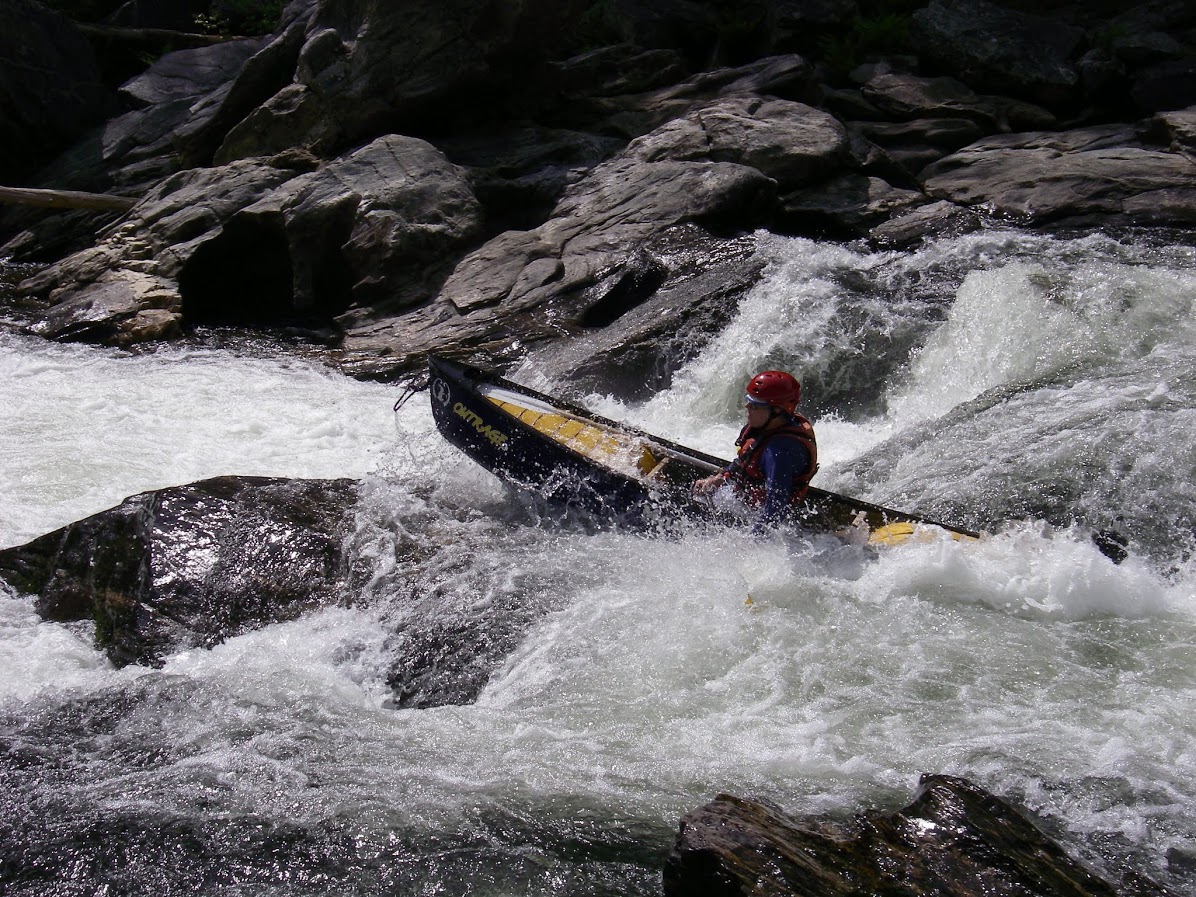 Marty Plante canoeing a Class 3 rapid on the Chattooga River in June, 2015 on a trip conducted by the Appalachian Mountain Club.