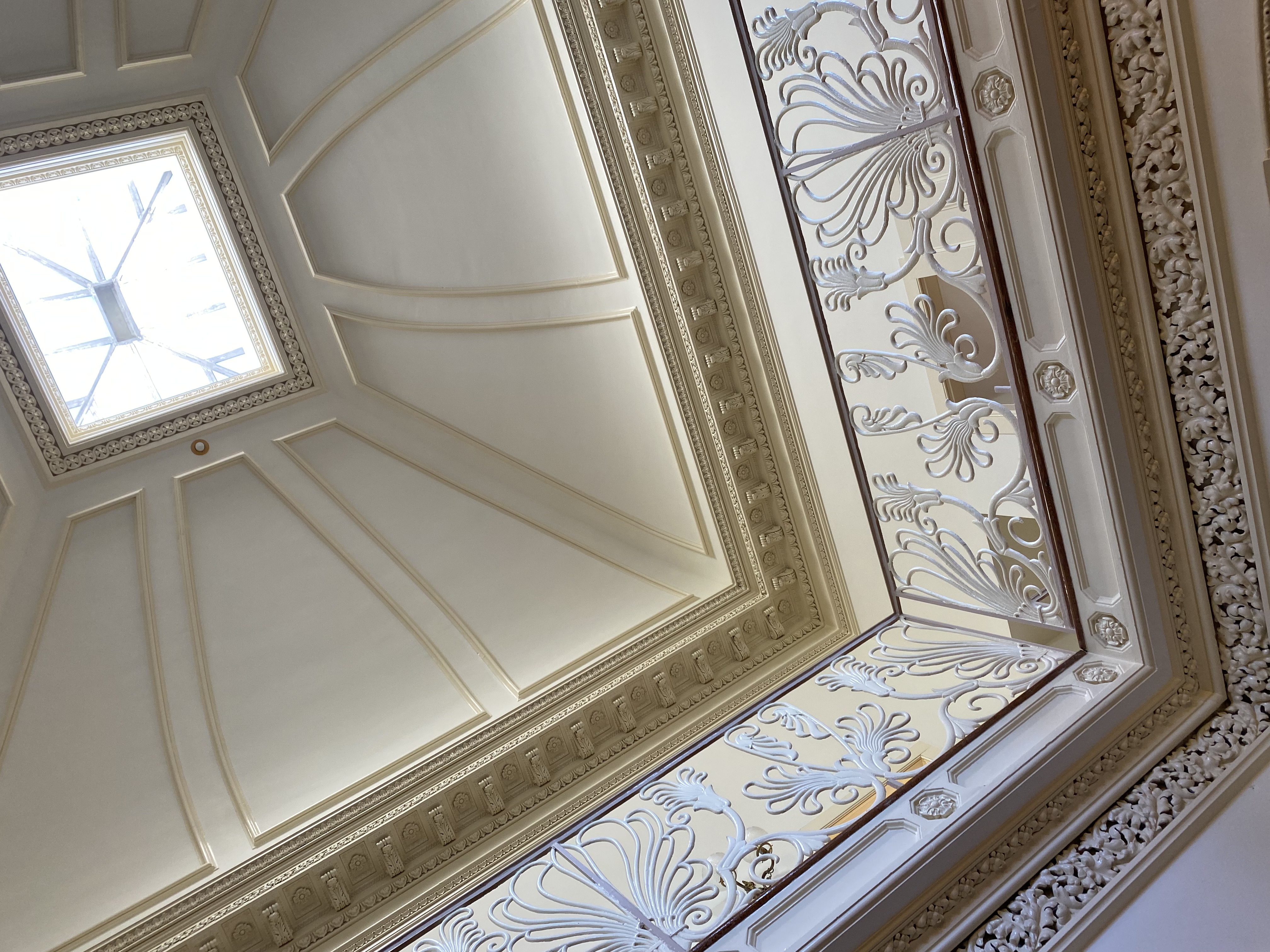 Entry Hall Ceiling at Kensington Plantation, Eastover, South Carolina, October 2024